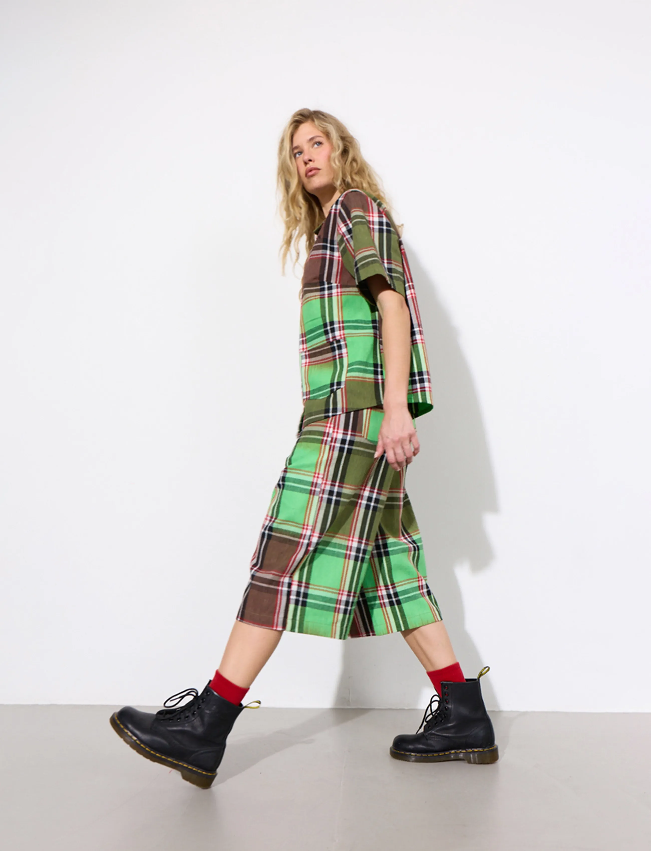 Hunkøn - Ramone Shorts - green tartan - 0