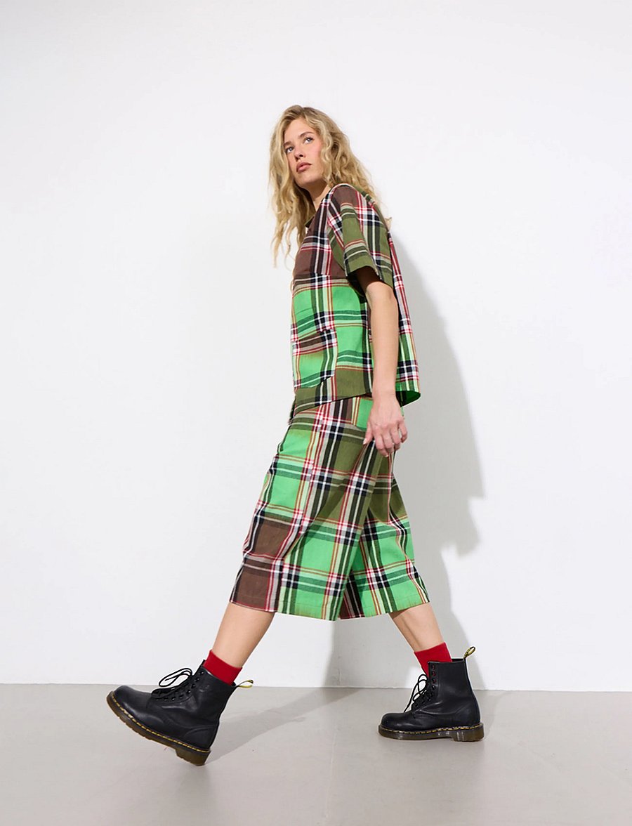 Hunkøn - Ramone Shorts - bermudashorts - green tartan - 0