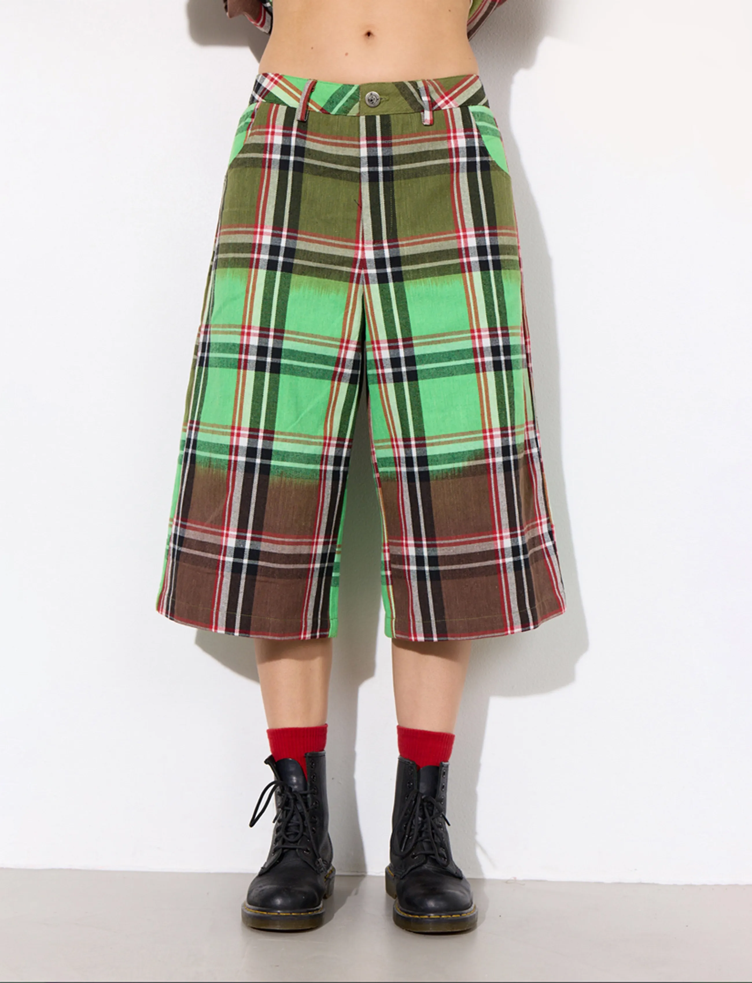 Hunkøn - Ramone Shorts - green tartan - 3