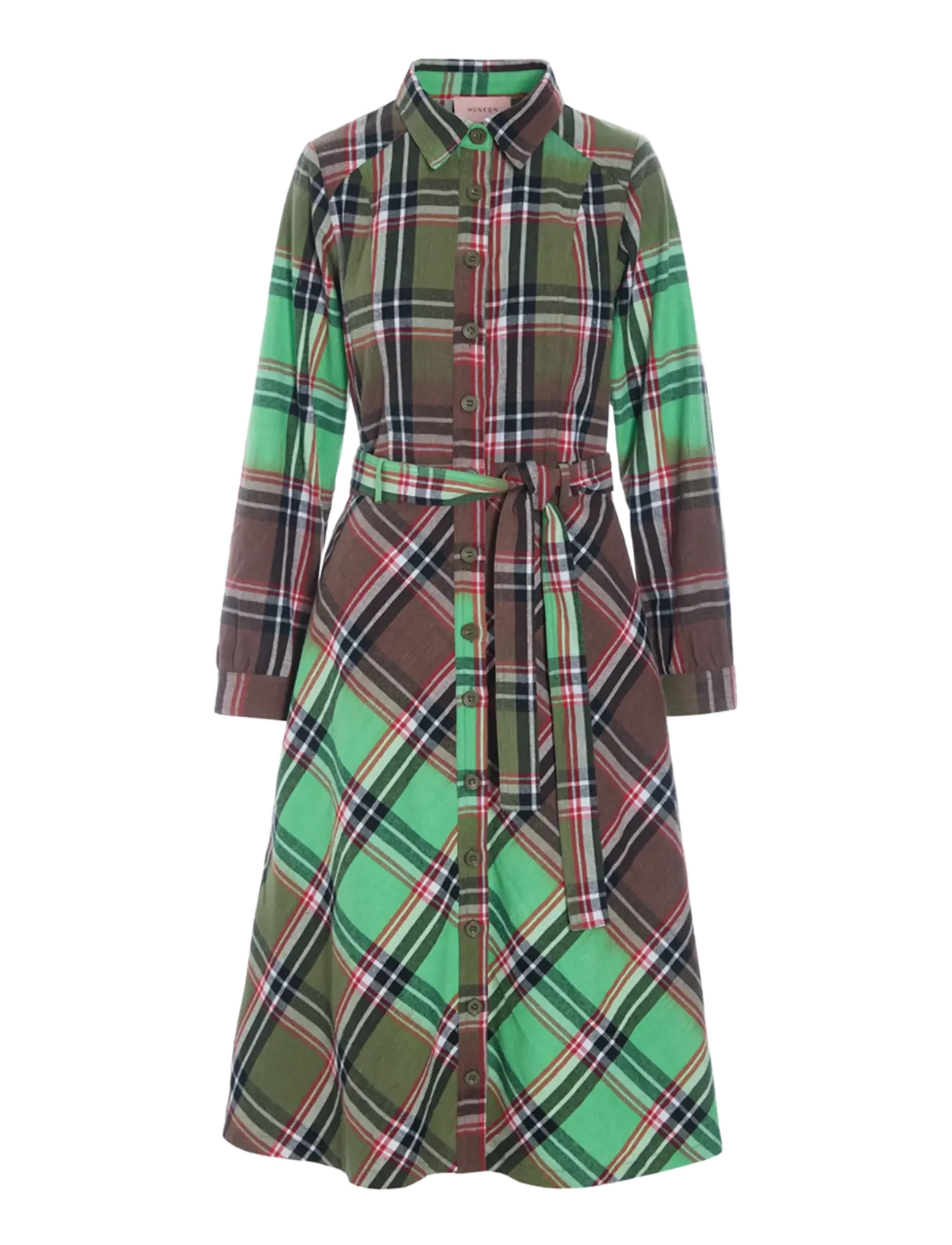 Hunkøn - Ramone Dress - särkkleidid - green tartan - 1