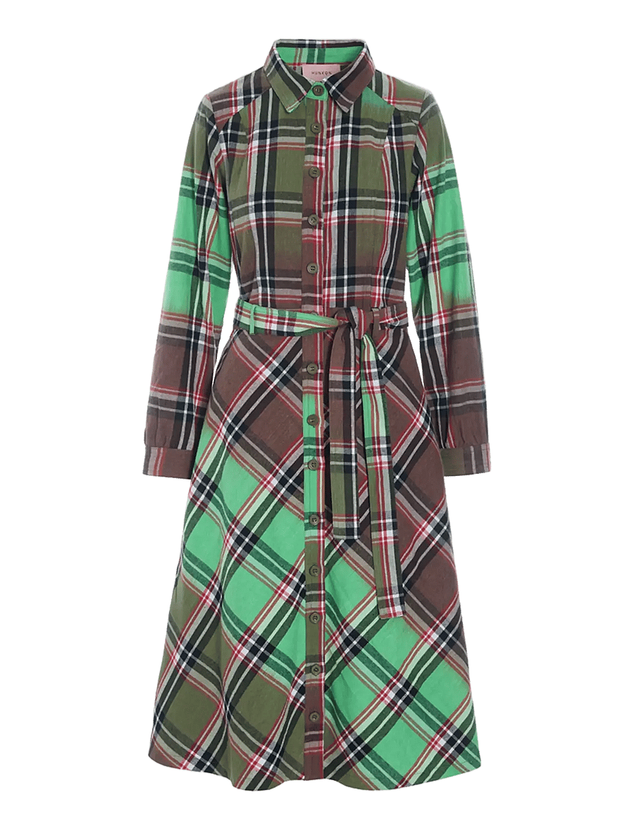 Hunkøn - Ramone Dress - särkkleidid - green tartan - 1
