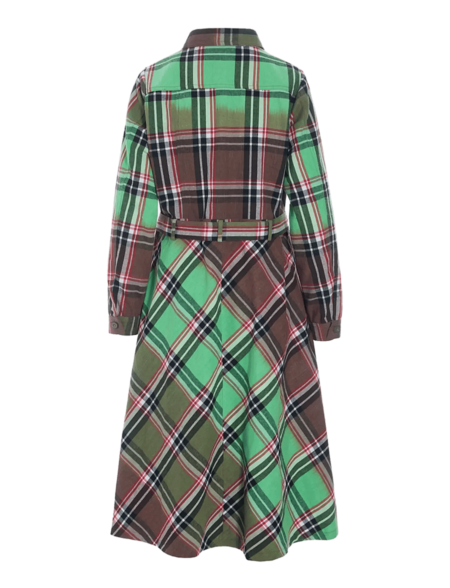 Hunkøn - Ramone Dress - särkkleidid - green tartan - 2