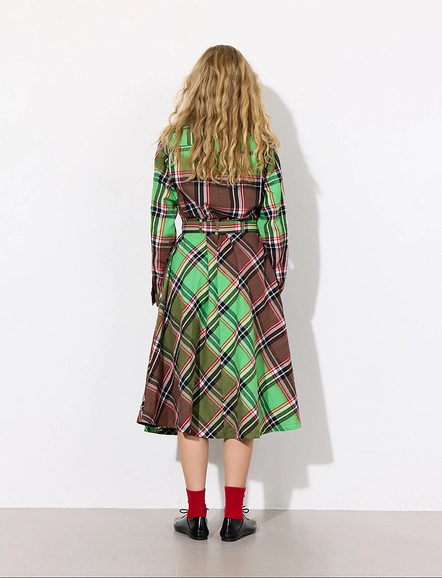 Hunkøn - Ramone Dress - särkkleidid - green tartan - 3
