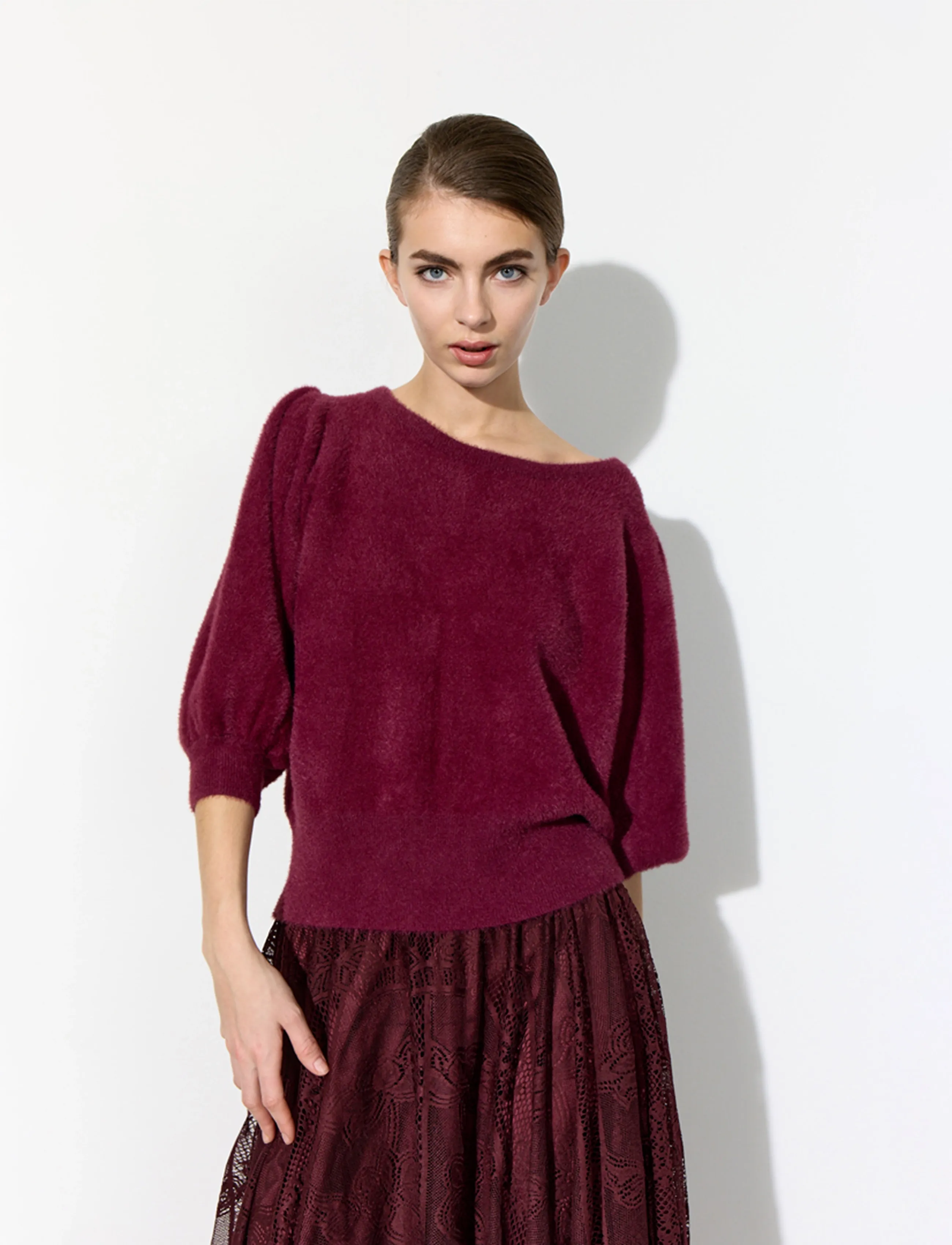 Hunkøn - Enya Knit Blouse - oxblood - 0