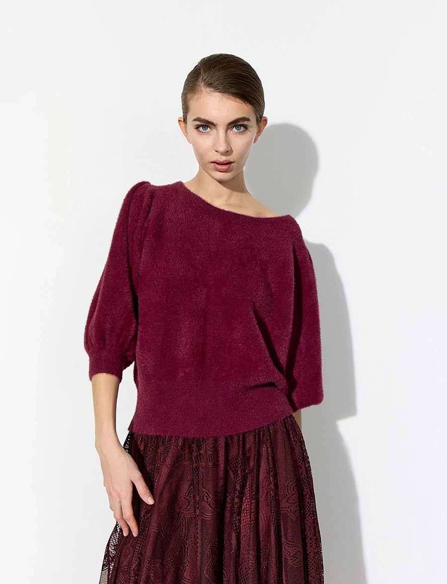 Hunkøn - Enya Knit Blouse - oxblood - 0