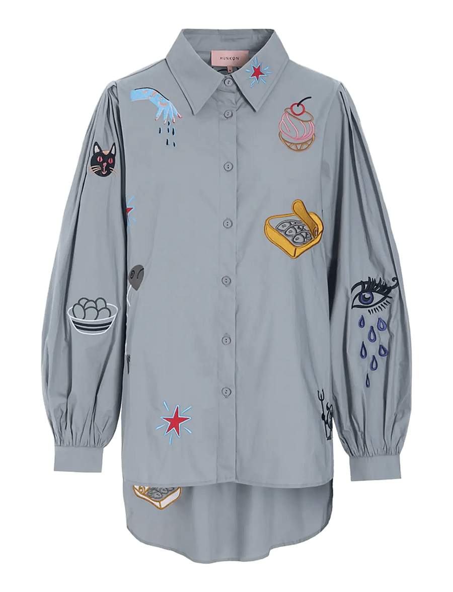 Hunkøn - Sasha Shirt - langärmlige hemden - grey - 1