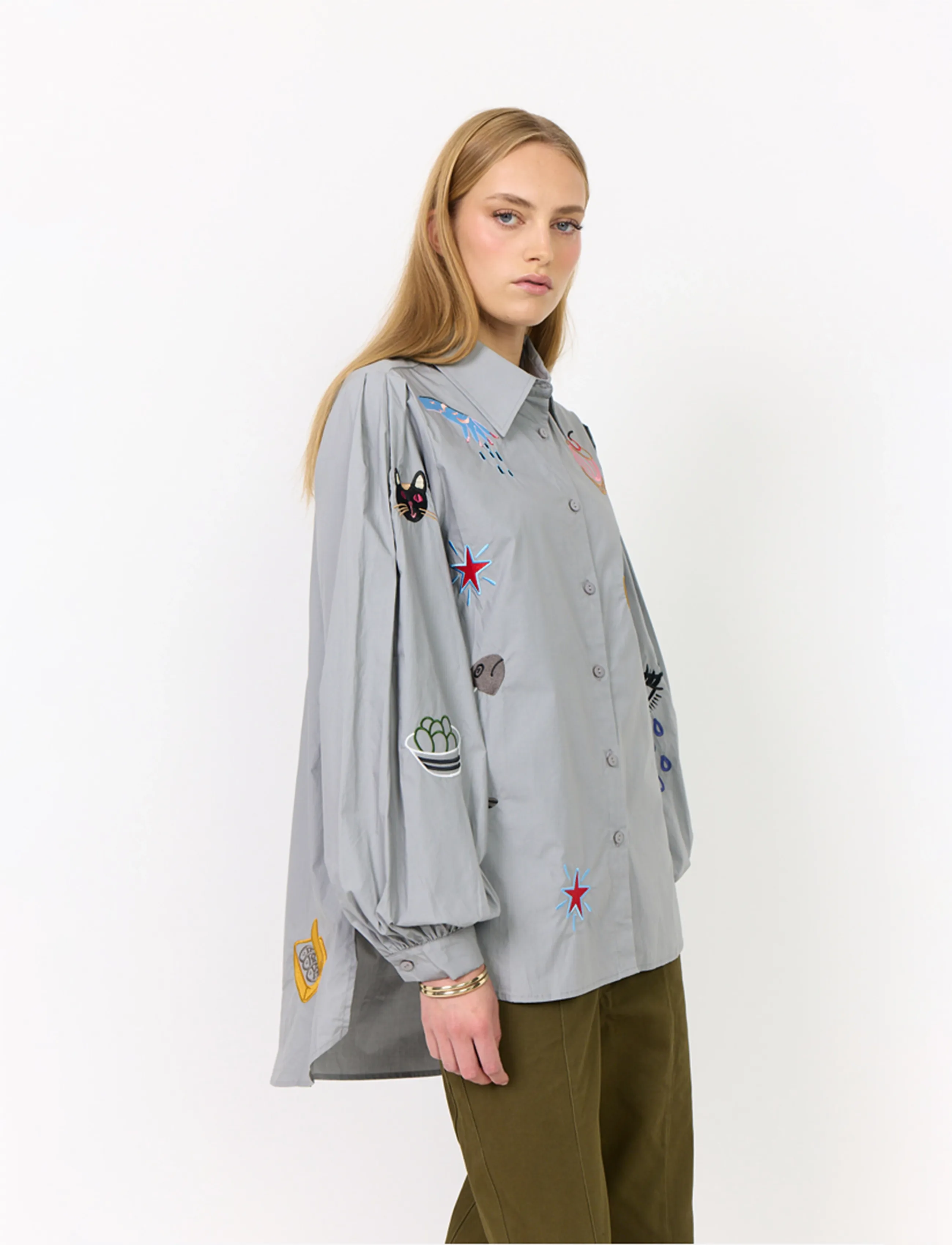 Hunkøn - Sasha Shirt - grey - 0
