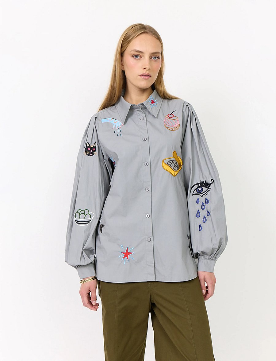 Hunkøn - Sasha Shirt - langärmlige hemden - grey - 3