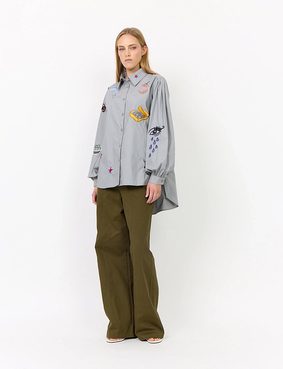 Hunkøn - Sasha Shirt - langärmlige hemden - grey - 5