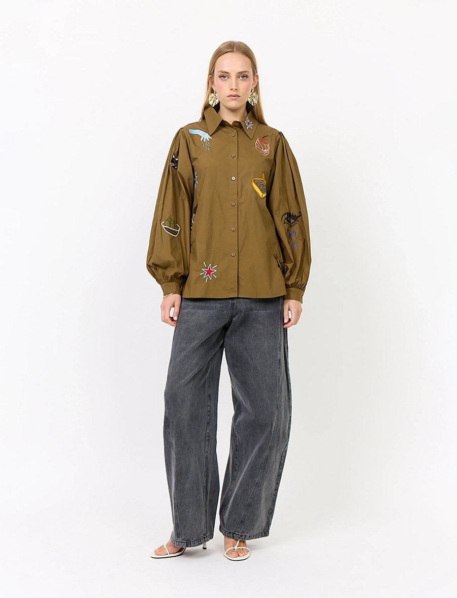 Hunkøn - Sasha Shirt - langärmlige hemden - olive - 3