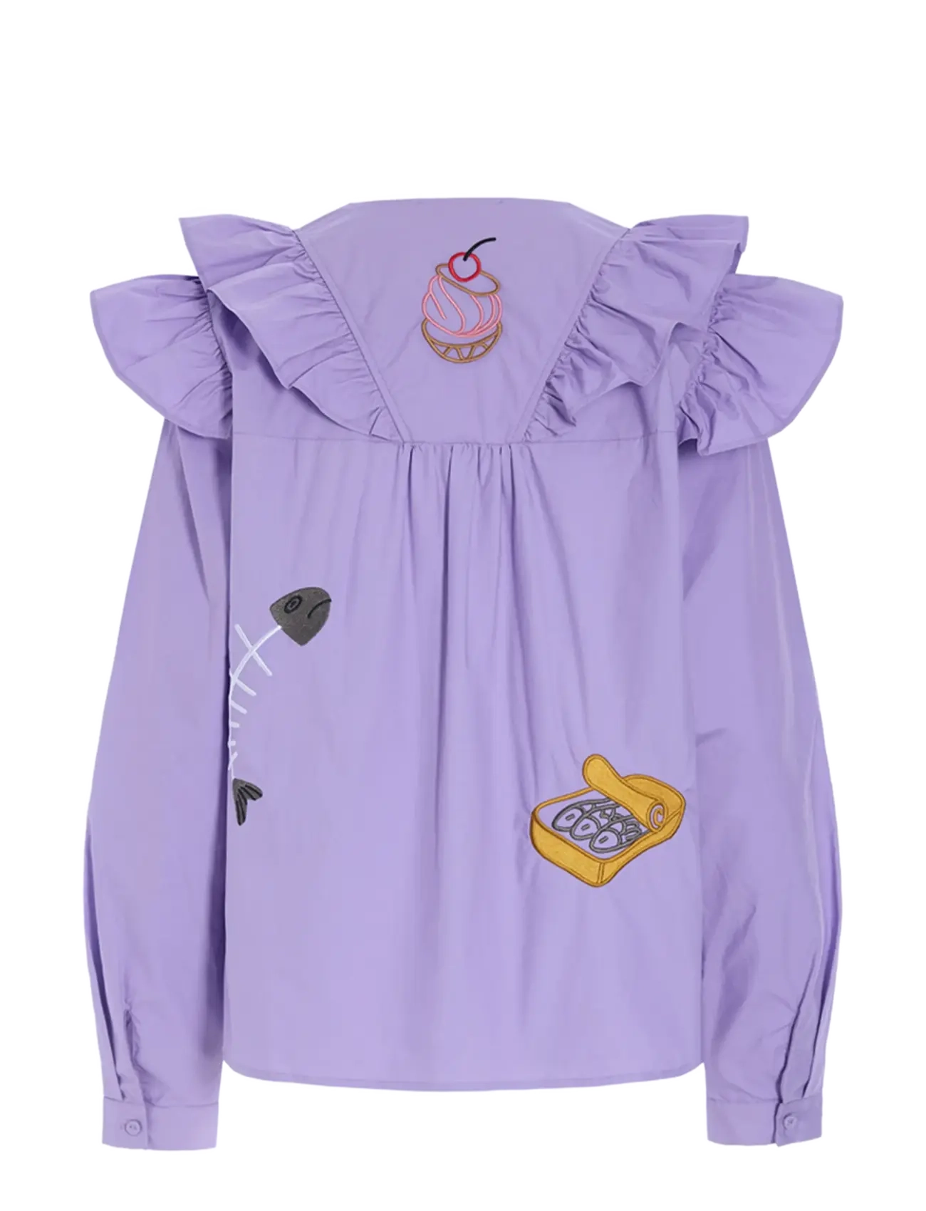 Hunkøn - Nola Ruffle Shirt - langärmlige hemden - lavender - 2