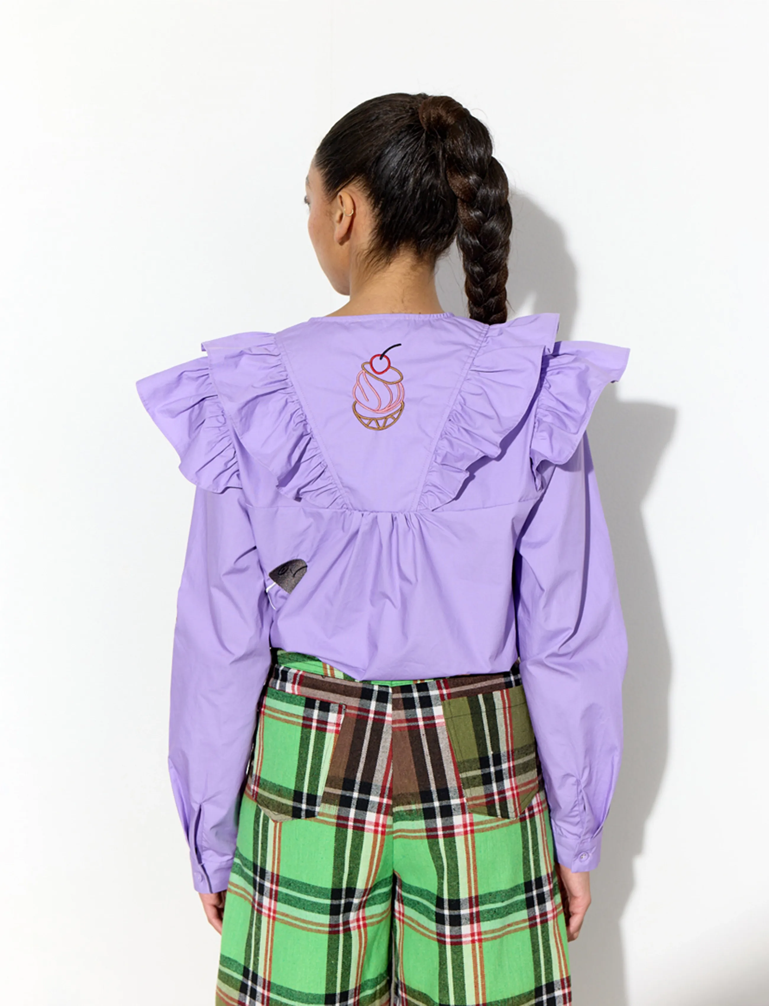Hunkøn - Nola Ruffle Shirt - langärmlige hemden - lavender - 4