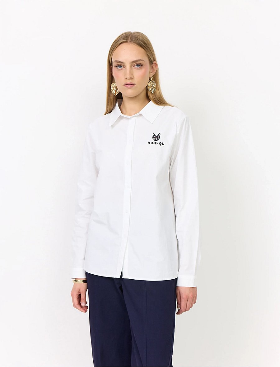 Hunkøn - Esme Shirt - langärmlige hemden - white - 0