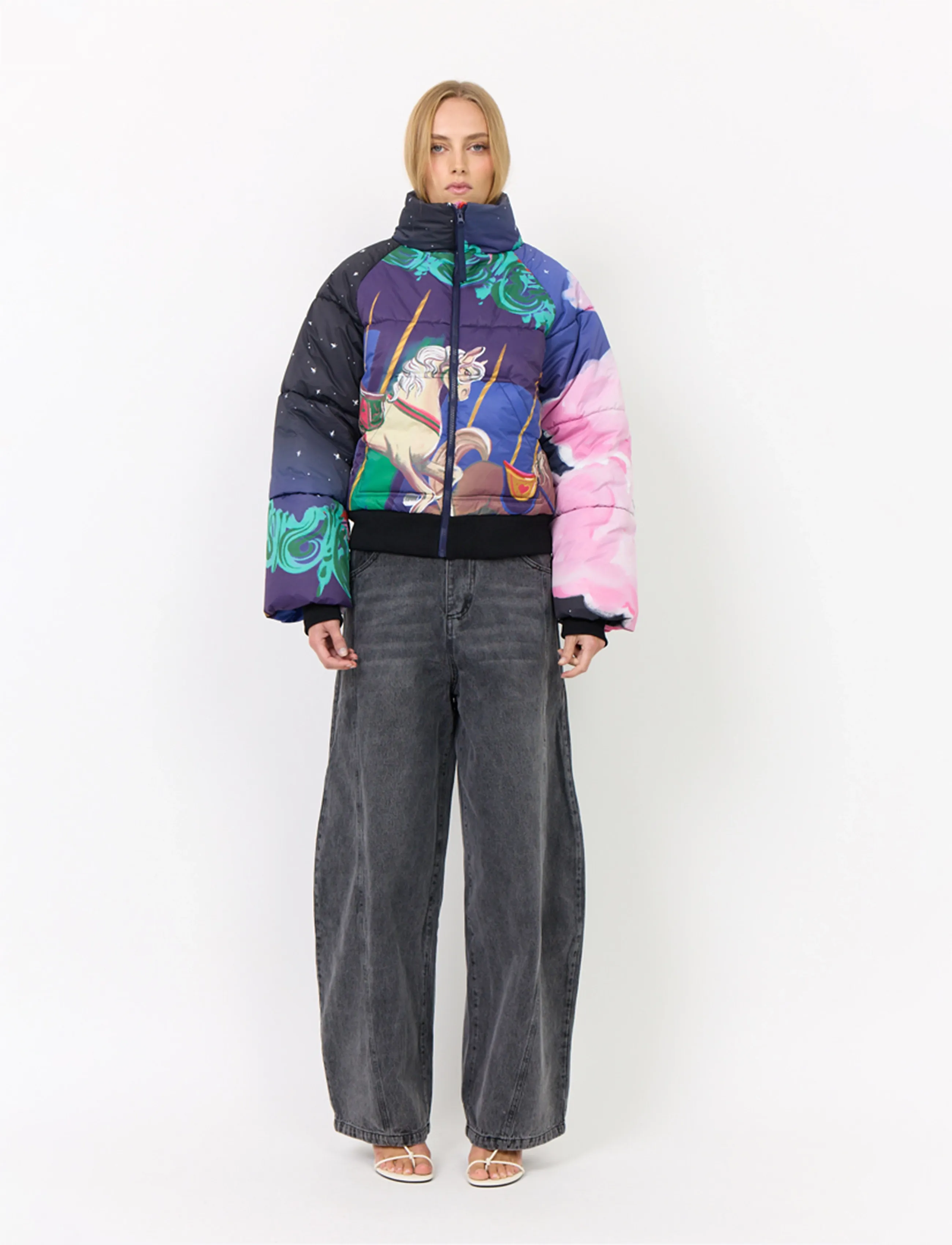 Hunkøn - Kiwi Short Bomber - winter jackets - dream fairground art print - 4