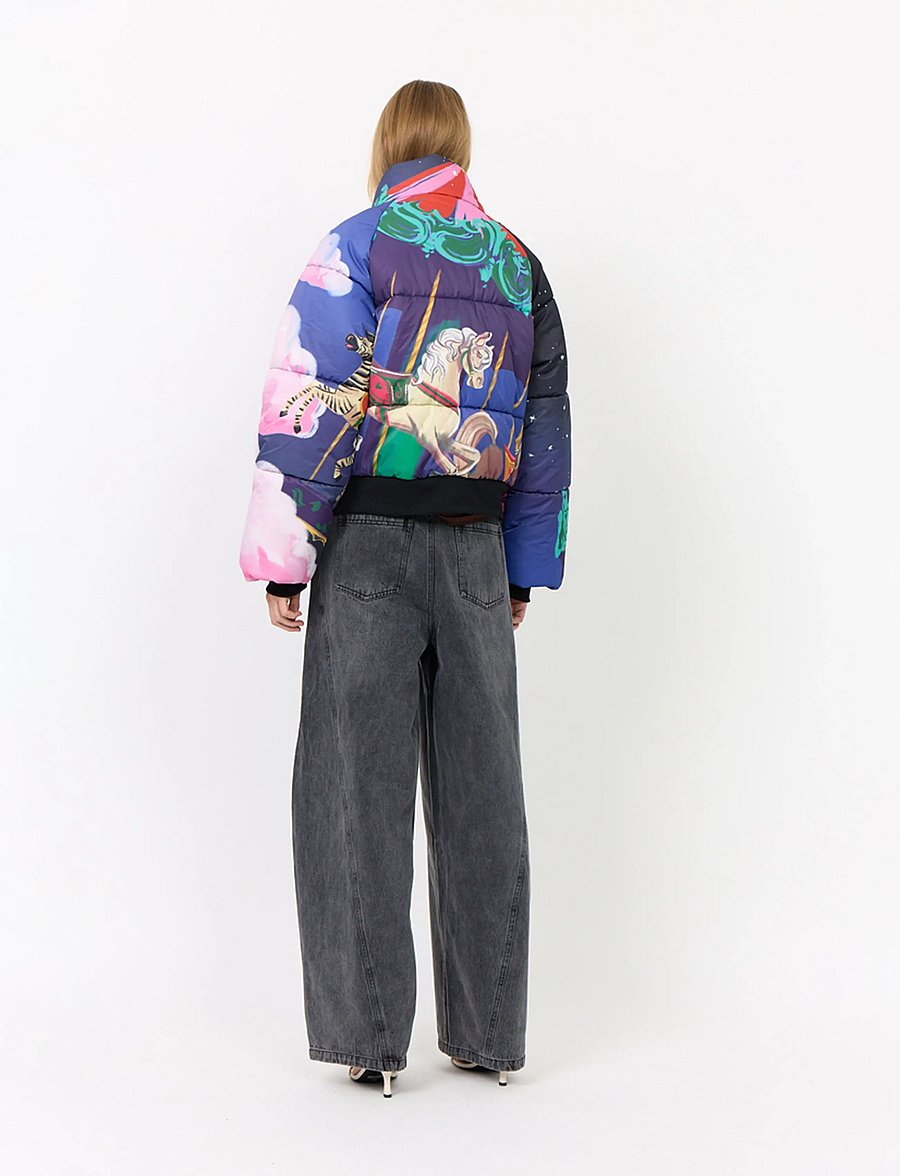Hunkøn - Kiwi Short Bomber - winterjacken - dream fairground art print - 5