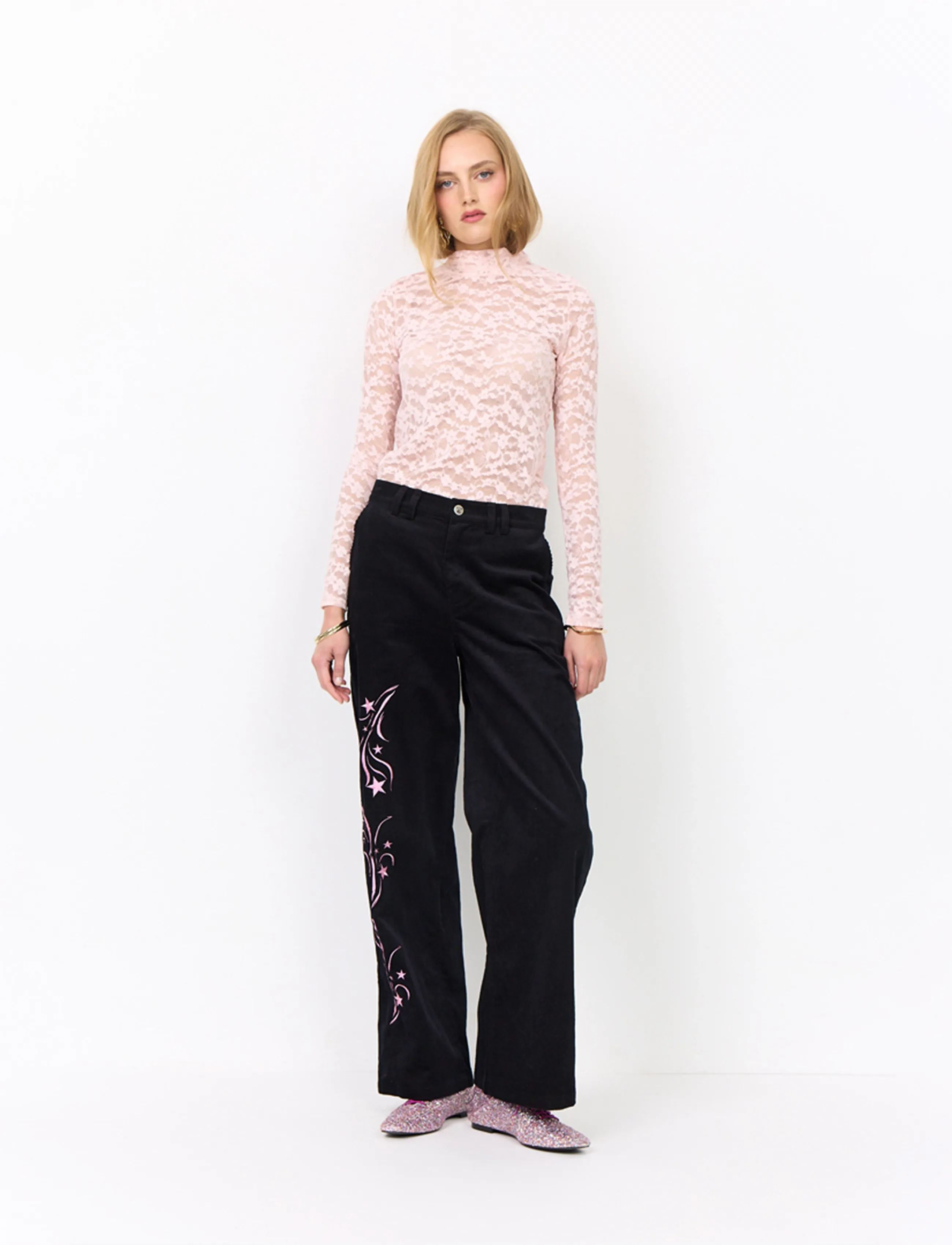 Hunkøn - Rita Lace Blouse - dusty rose - 3