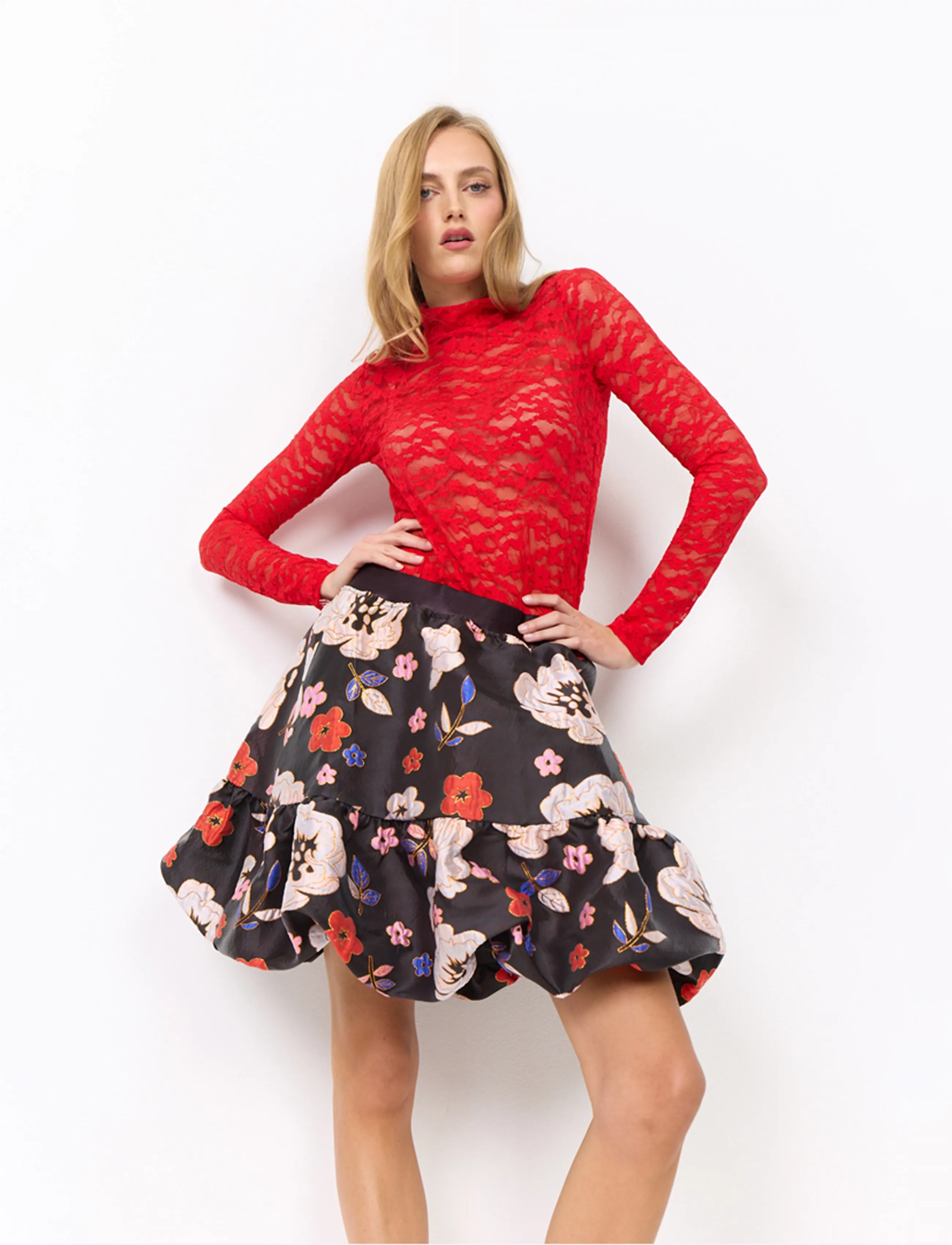 Hunkøn - Rita Lace Blouse - red - 3