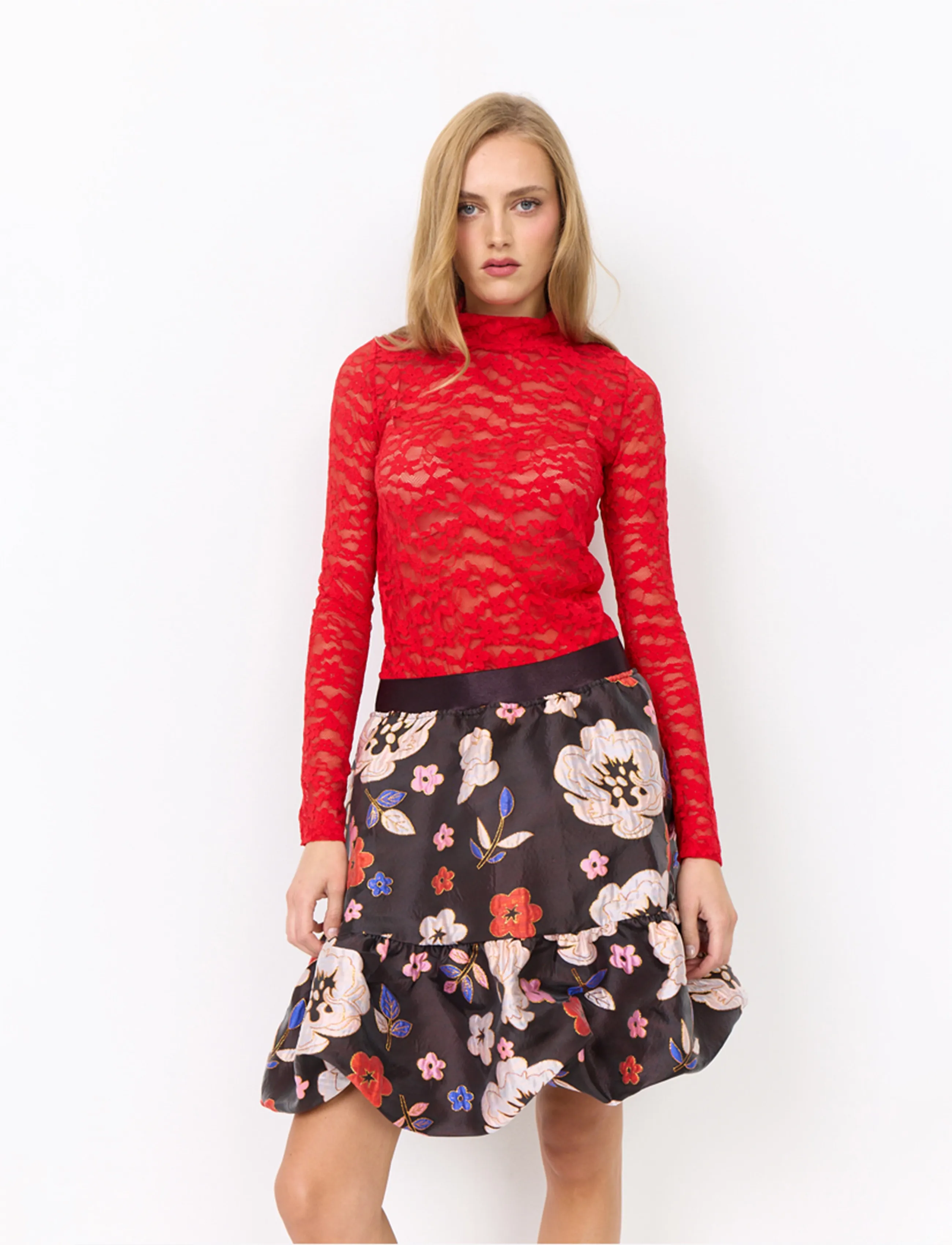 Hunkøn - Rita Lace Blouse - red - 4
