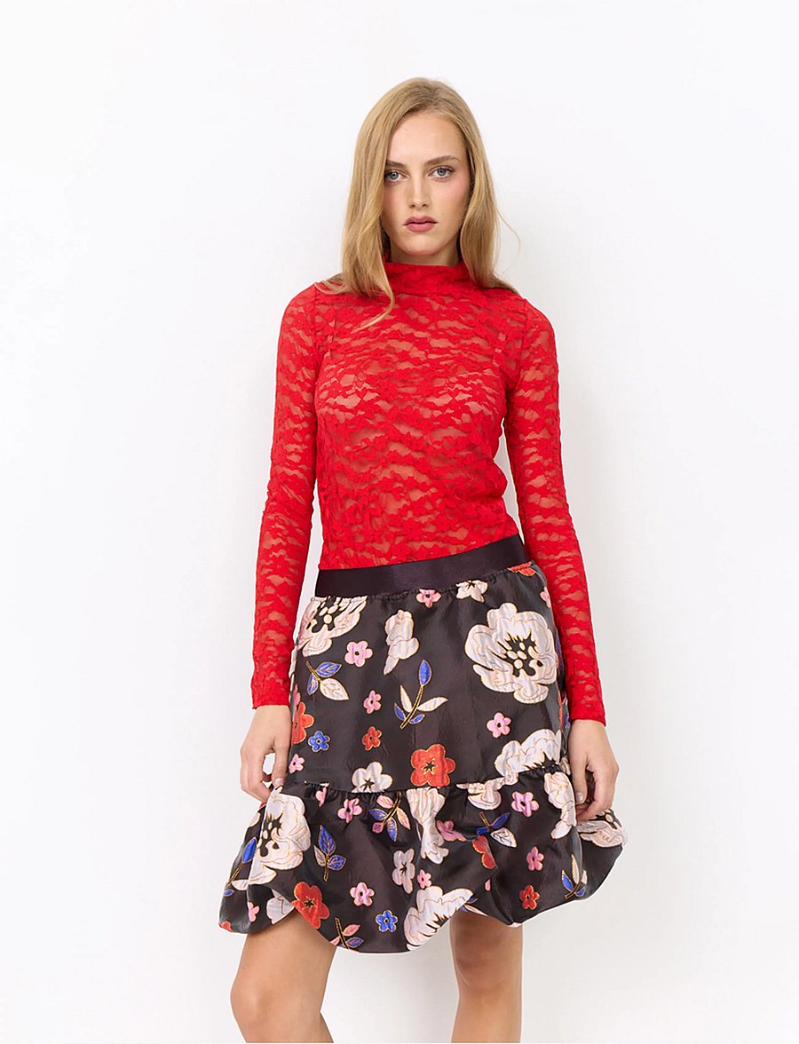 Hunkøn - Rita Lace Blouse - red - 4