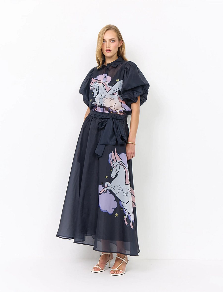 Hunkøn - Pallas Long Skirt - black pony - 0