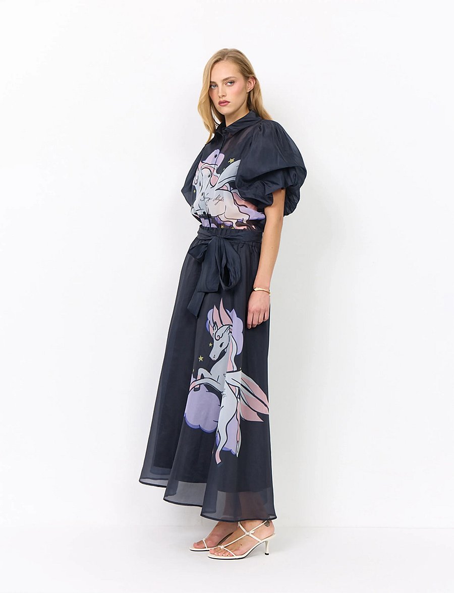 Hunkøn - Pallas Long Skirt - black pony - 4