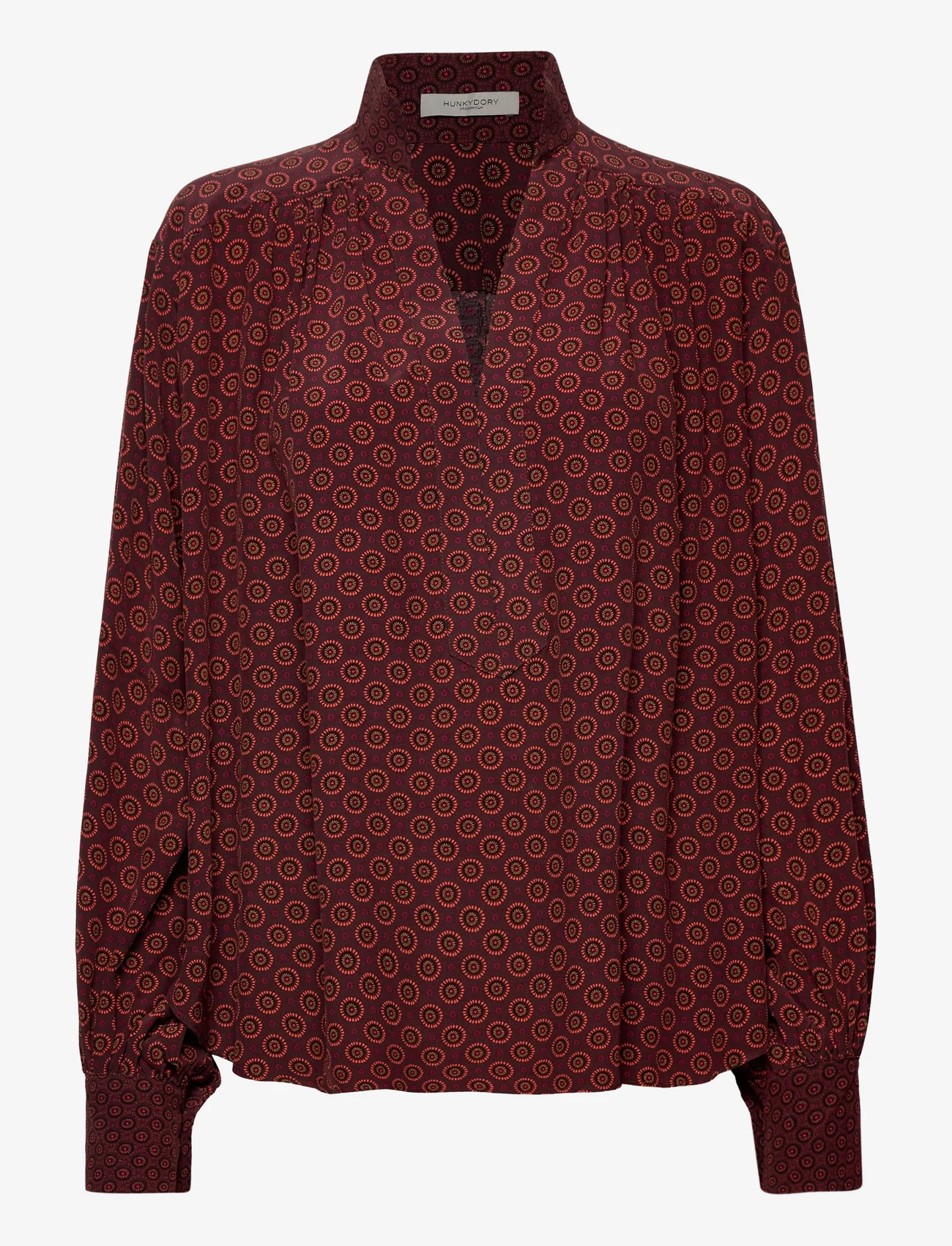 HUNKYDORY - Elena Printed Blouse - blouses met lange mouwen - chocolate brown aop - 0