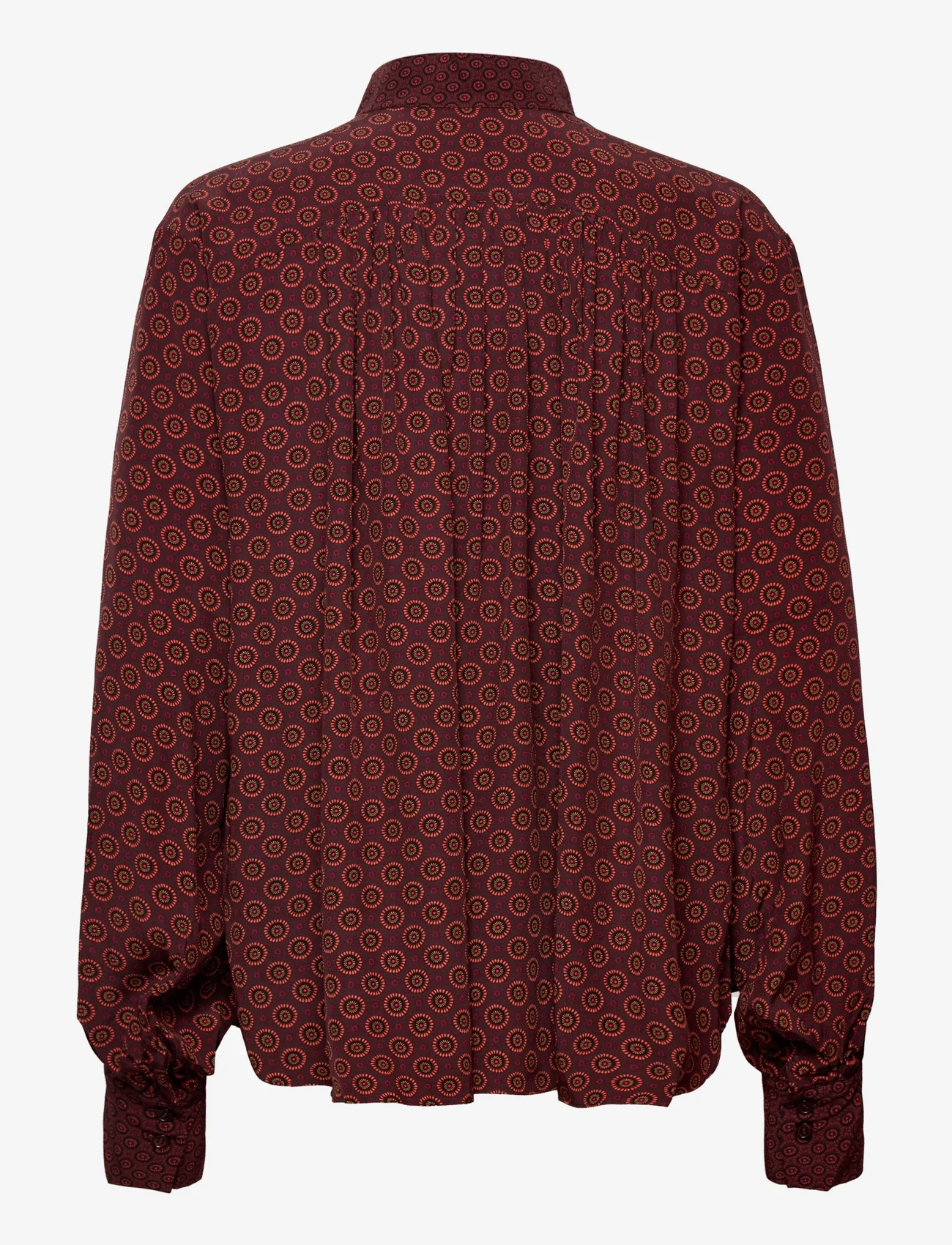 HUNKYDORY - Elena Printed Blouse - long-sleeved blouses - chocolate brown aop - 1