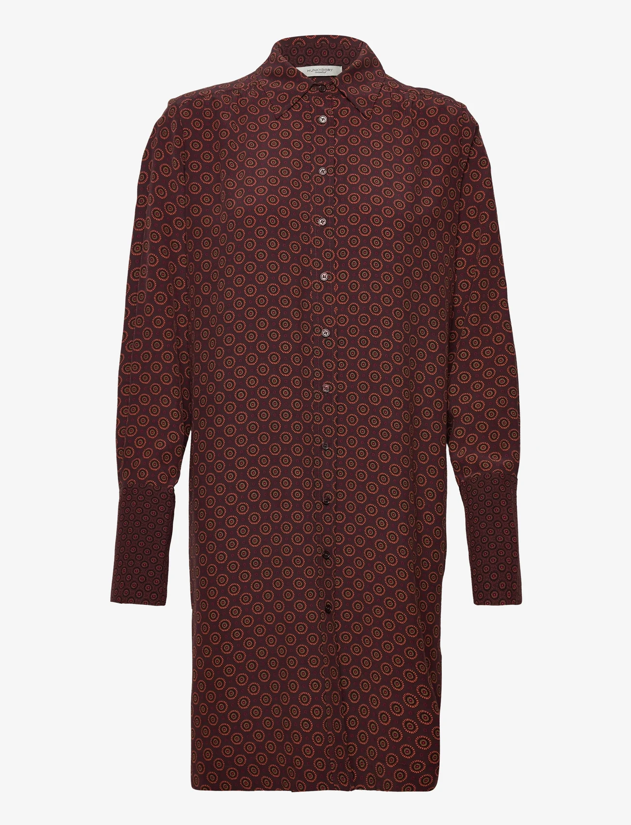 HUNKYDORY - Jamie Shirt Dress - skjortklänningar - chocolate brown aop - 0
