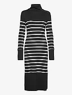 Roxanne Dress - BLACK WHITE STRIPE