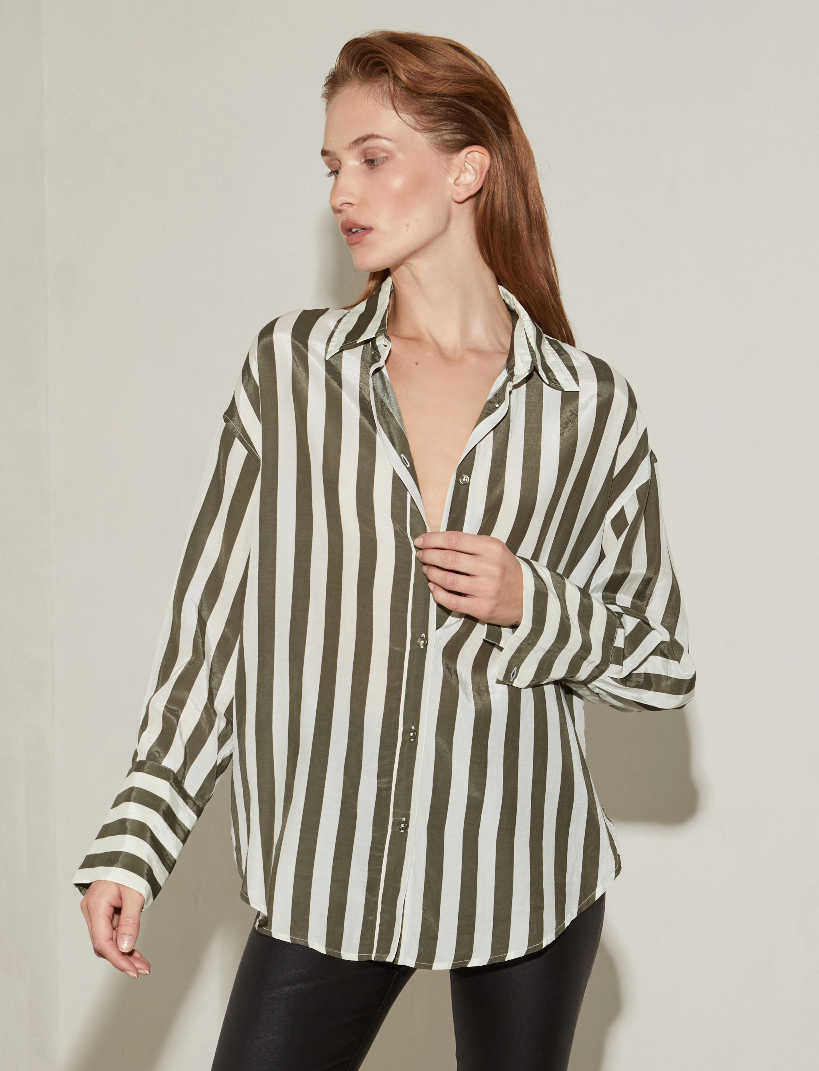 HUNKYDORY - Lisa Shirt - dark cargo stripe - 2