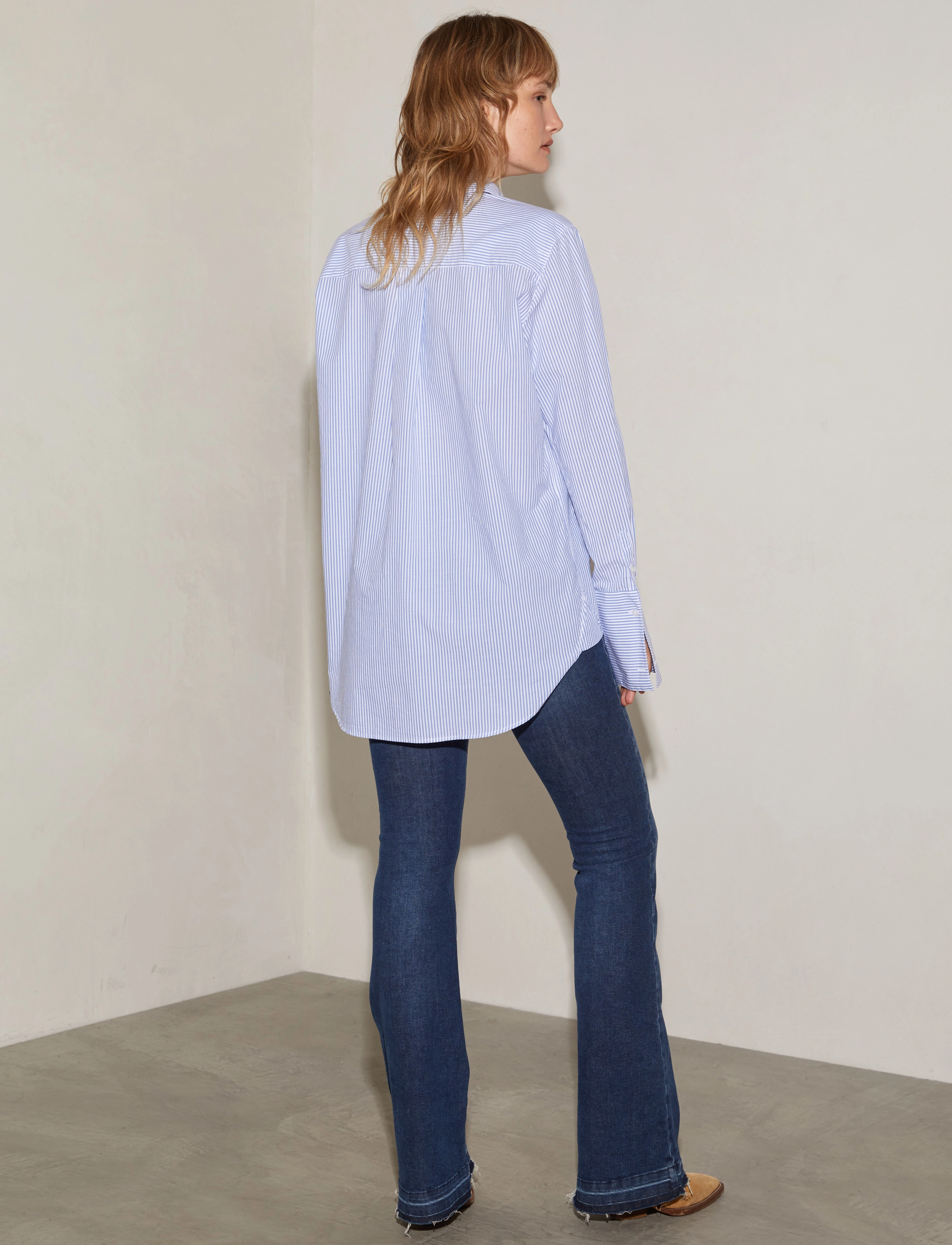 HUNKYDORY - Jones Cotton Shirt - mid blue stripe - 3