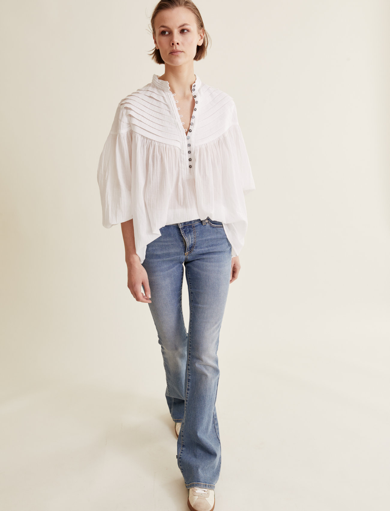 HUNKYDORY - Etty Blouse - long sleeved blouses - frosty chalk - 0