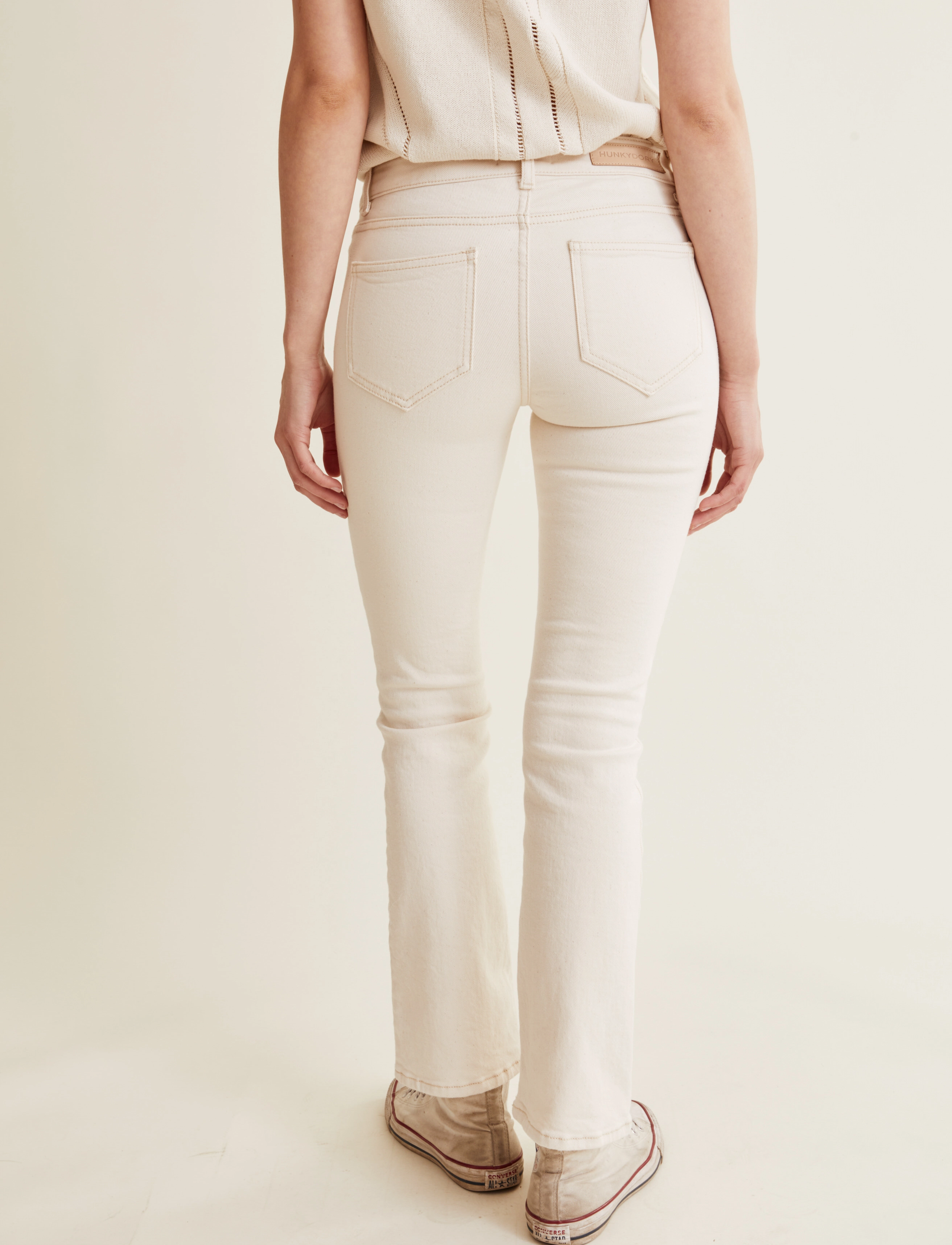 HUNKYDORY - Max Flared Cropped Denim - off-white - 3
