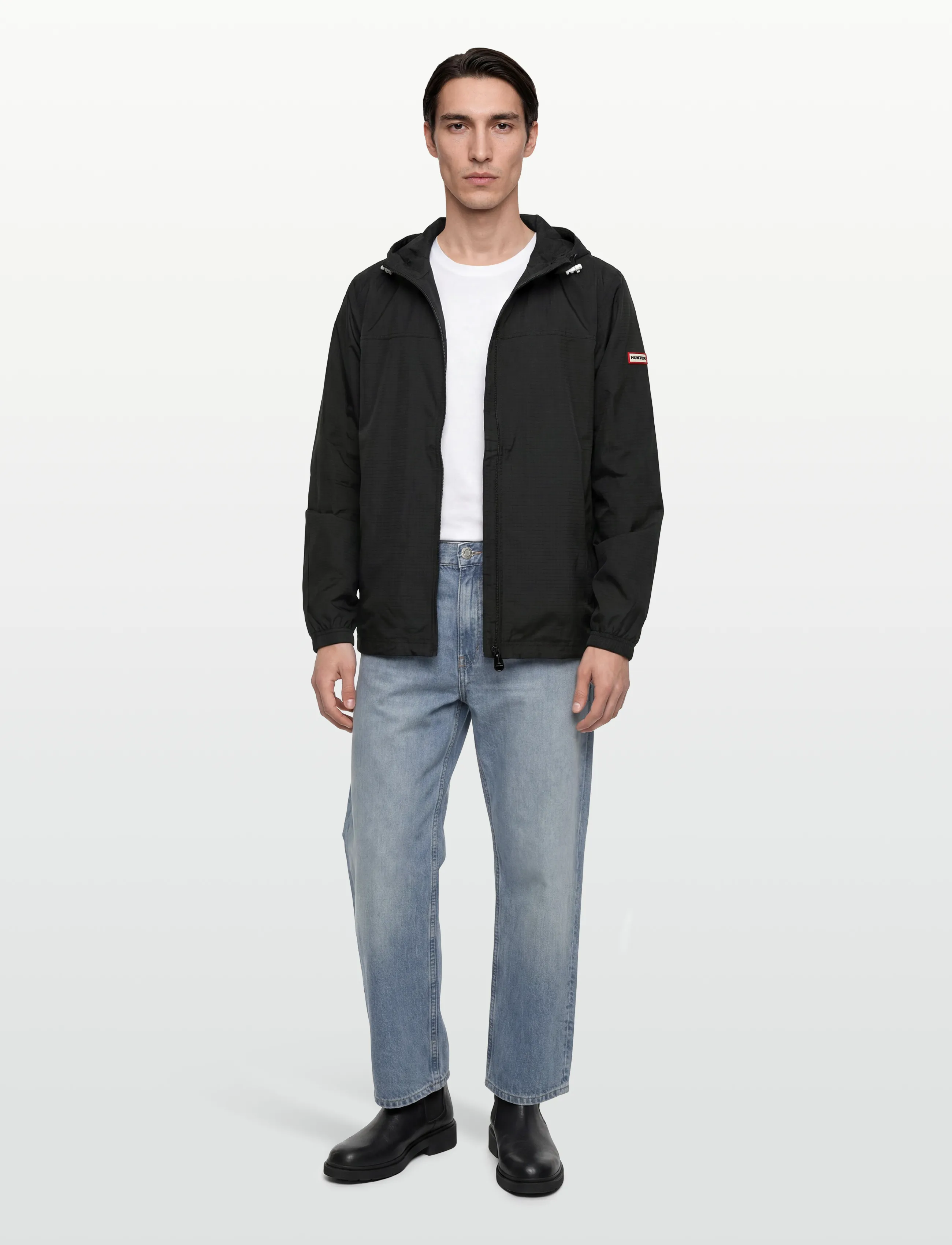 Hunter Packable Rain Jacket, Mænd, Pakbar Regnjakke, Sort, Str: S