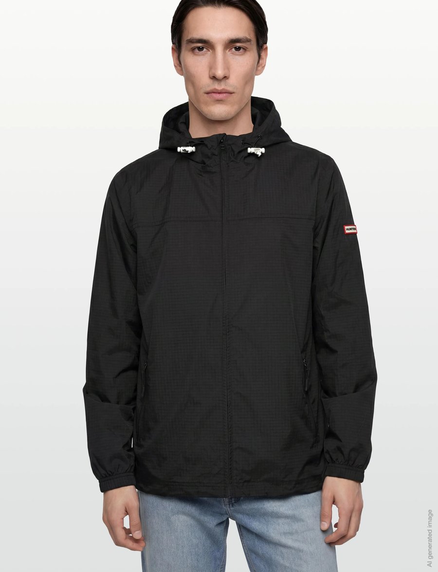 Hunter - HUNTER PACKABLE RAIN JACKET - striukės nuo vėjo - black - 3