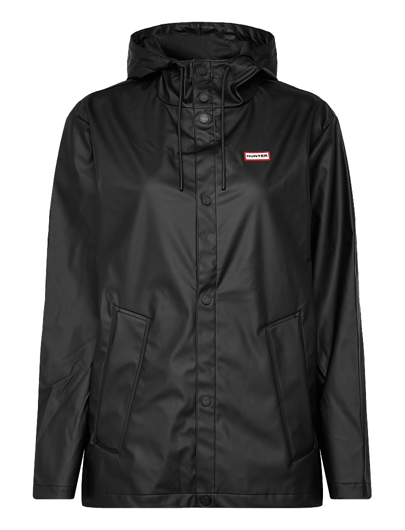 Hunter - IZZY PU HOODED JACKET - regnjakker - black - 0