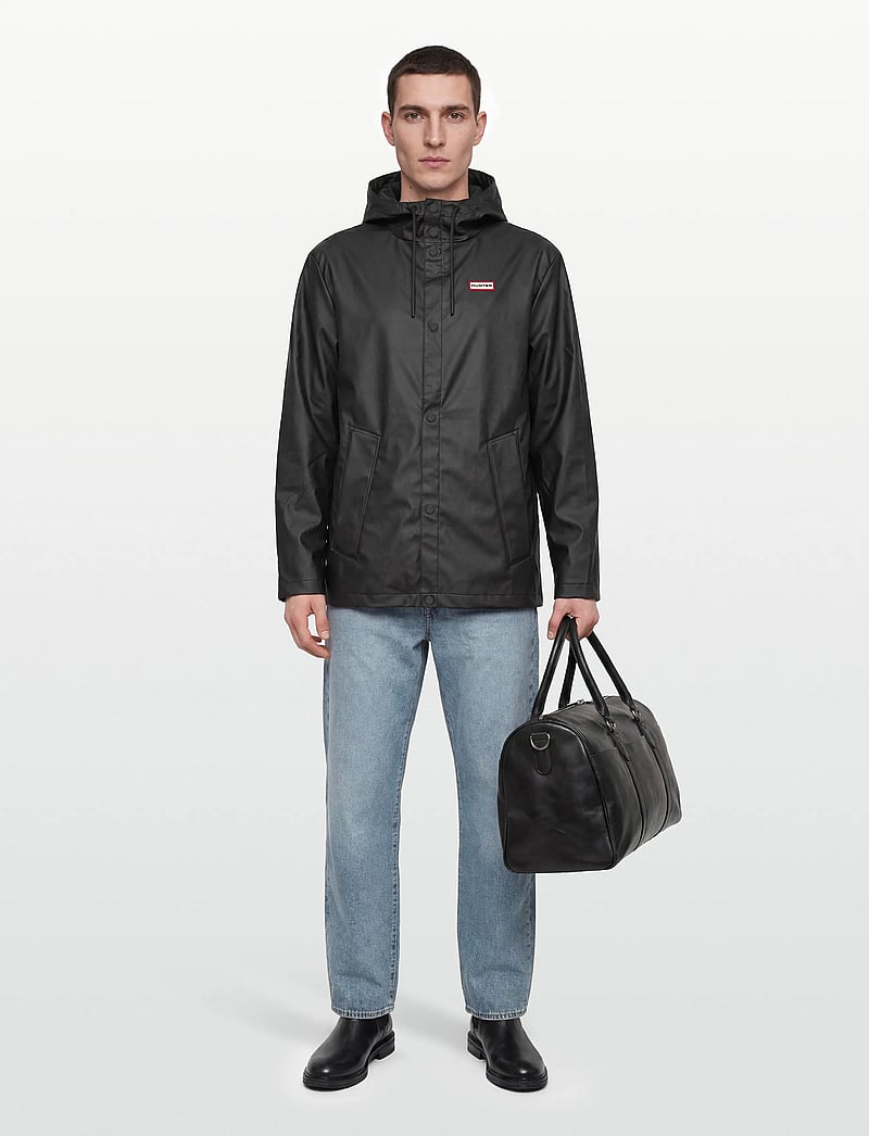 Hunter - IZZY PU HOODED JACKET - regnjackor - black - 0