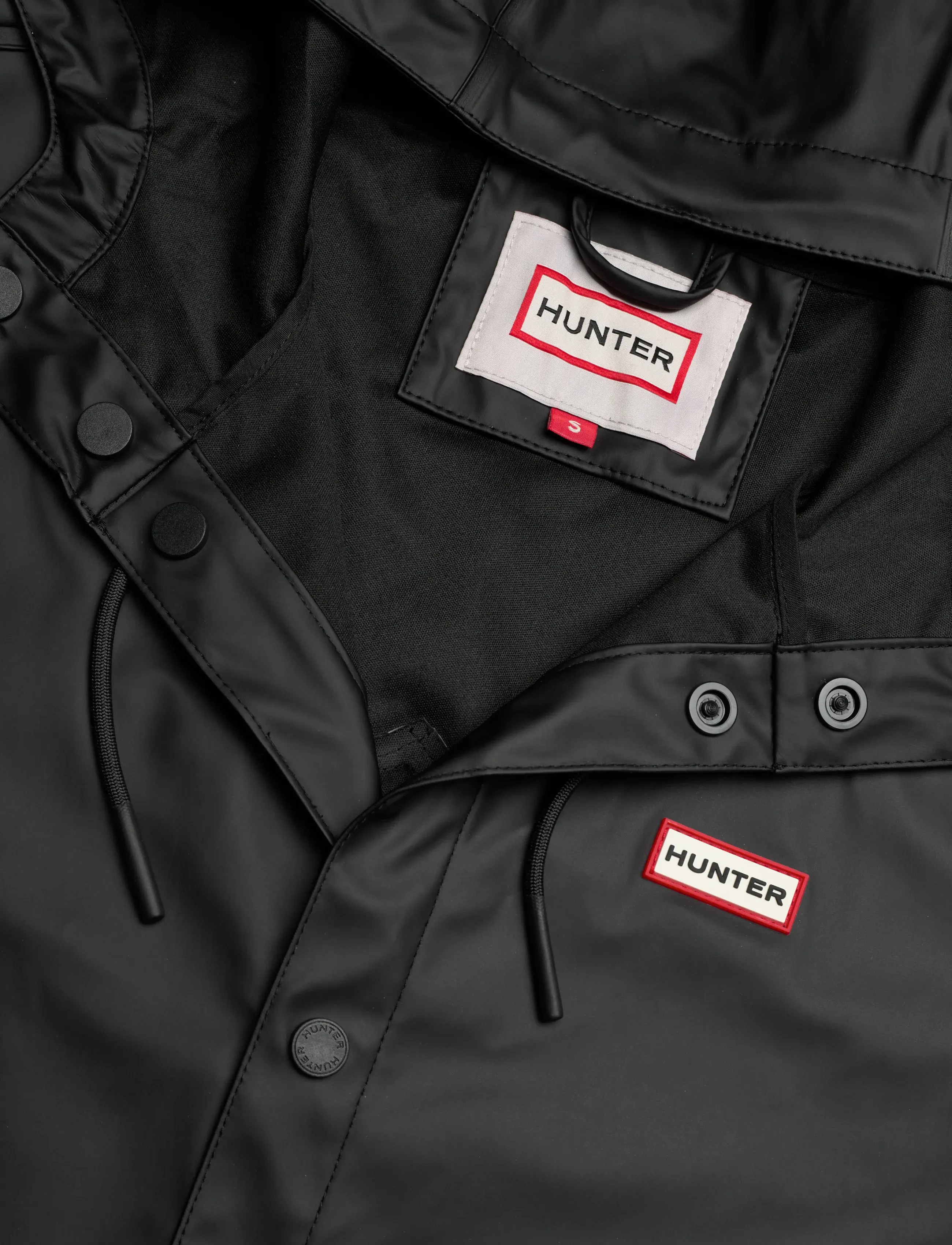 Hunter - IZZY PU HOODED JACKET - lietpalčiai - black - 5