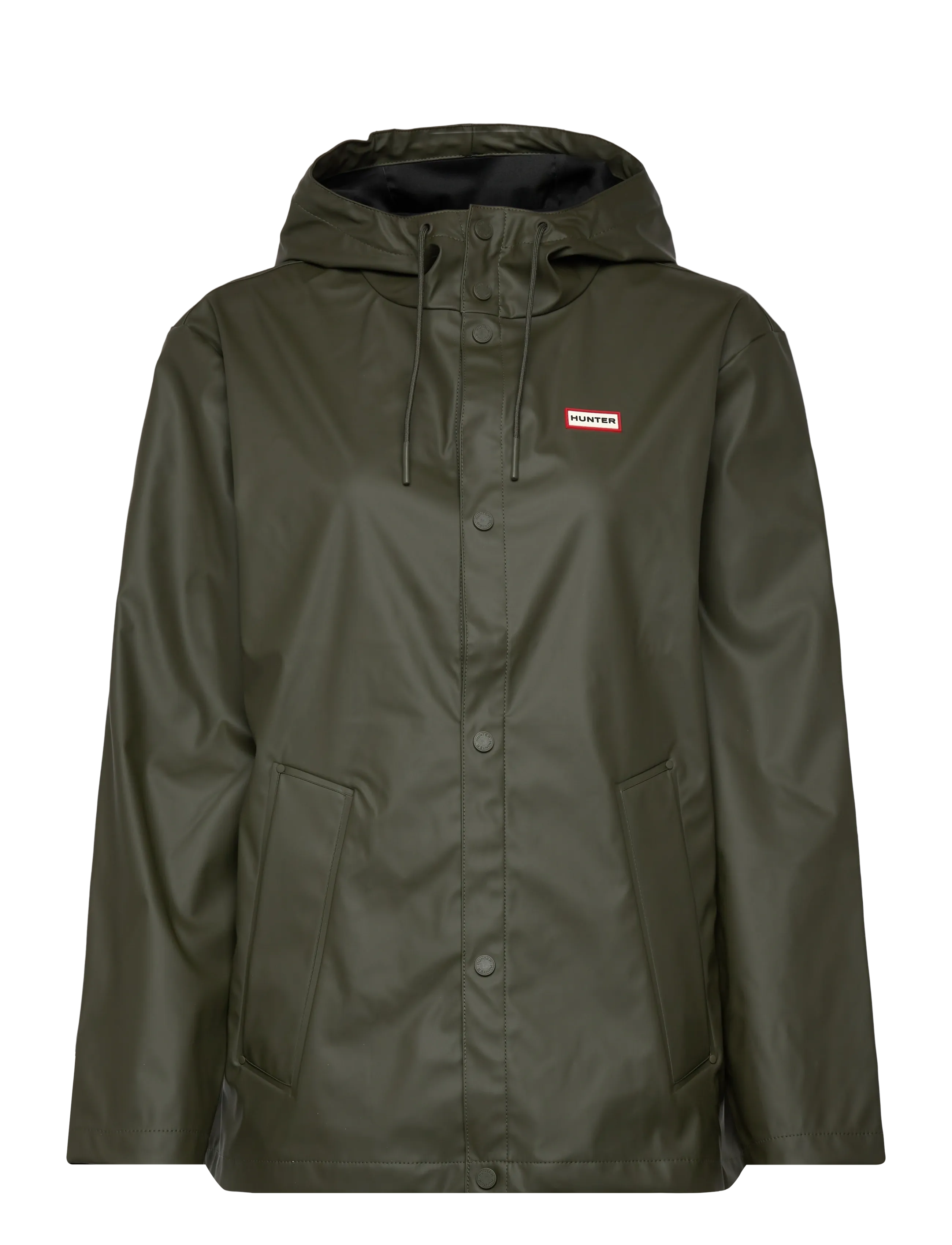 HUNTER Izzy Pu Hooded Jacke Khaki - L - Damen