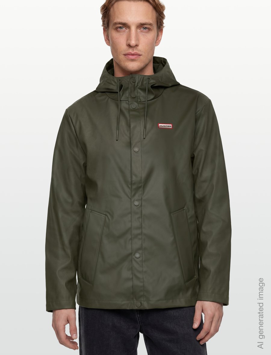 Hunter - IZZY PU HOODED JACKET - regenmäntel - kambaba - 3