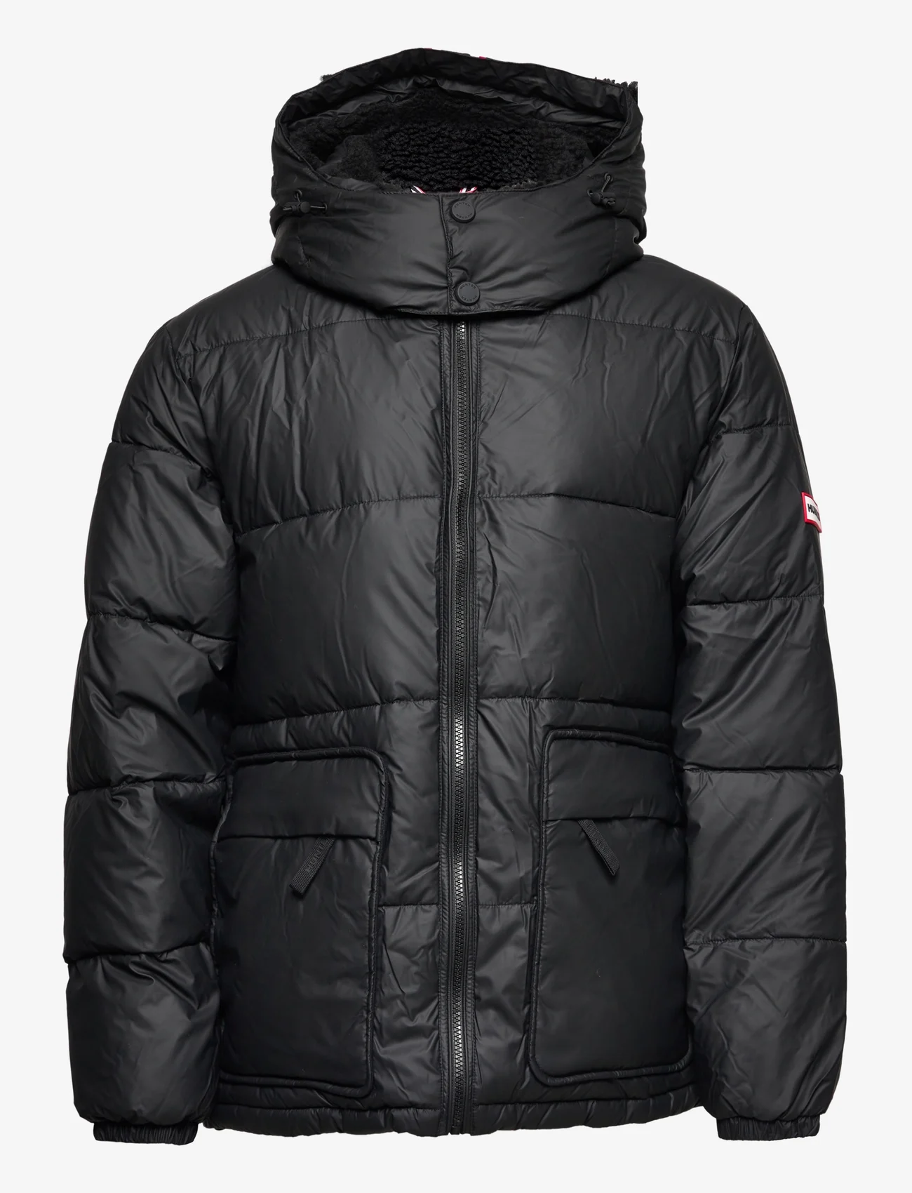 Hunter - Mens Intrepid Mid Puffer - winter jackets - hunter logo black - 0