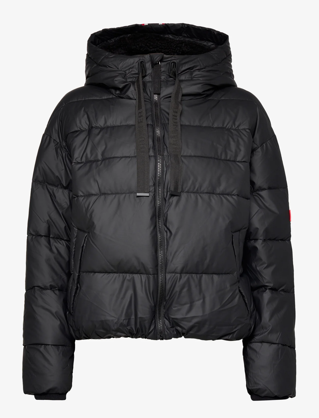 Hunter - Womens Intrepid Short Puffer - winter jackets - hunter logo black - 0