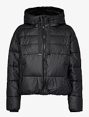 Hunter - Womens Intrepid Short Puffer - winter jackets - hunter logo black - 0