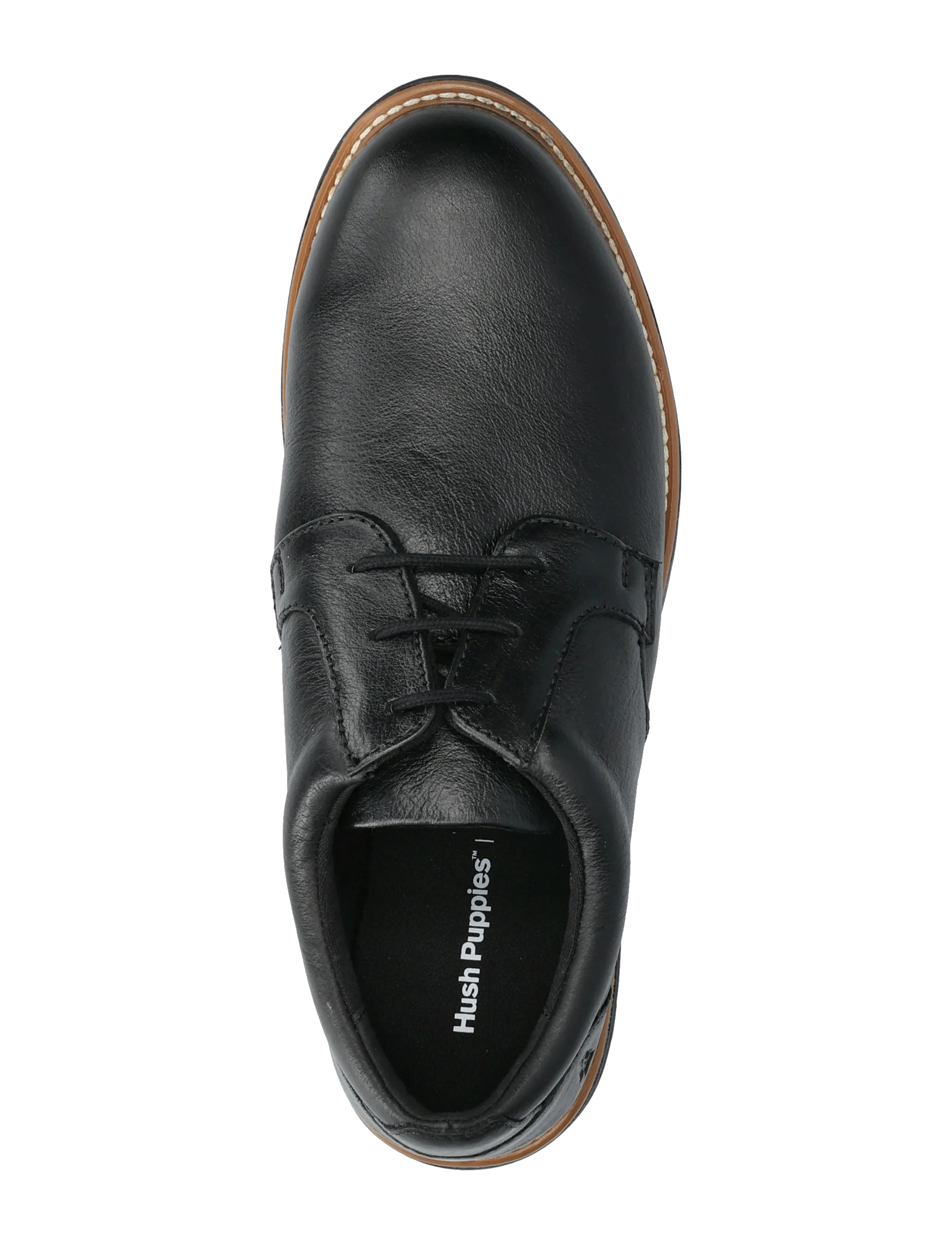 Hush Puppies - Men's Jenson Oxford  - Bold Black Leather - suvarstomi batai - bold black leather - 3