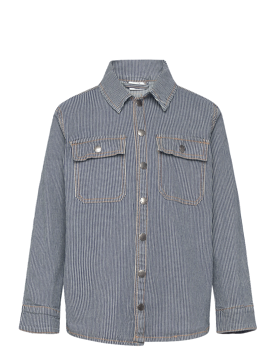 Hust & Claire - HCJack Yd stripe - overshirts - blue denim - 0