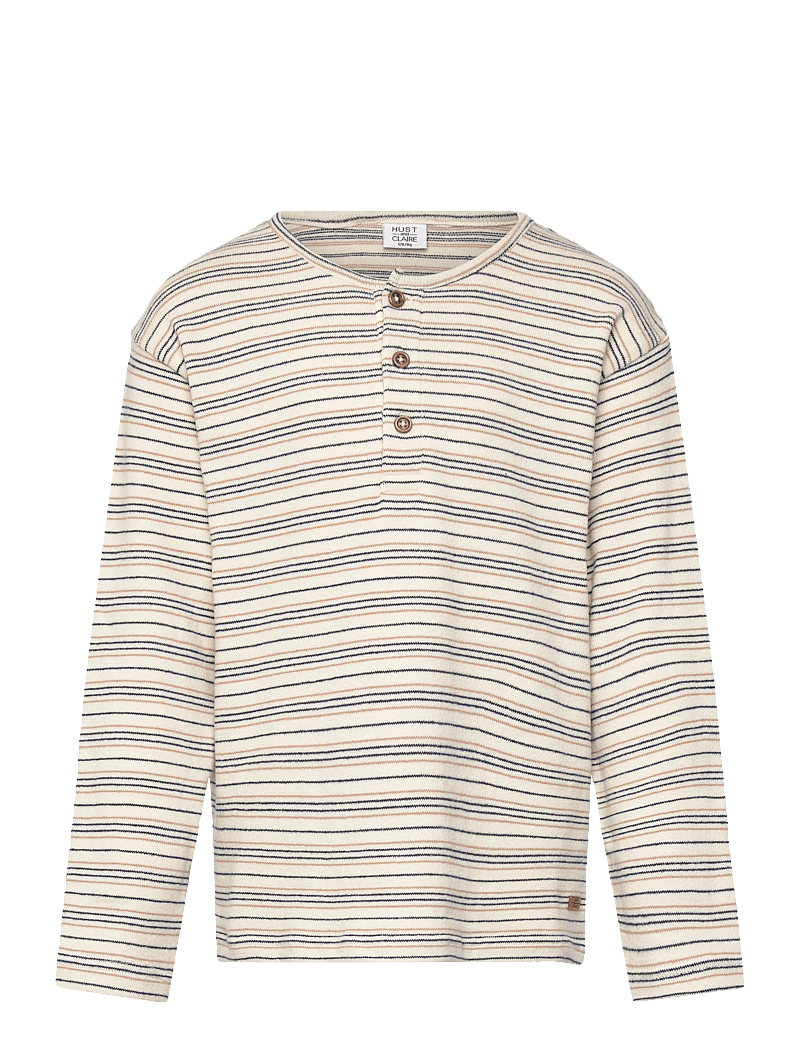 Hust & Claire - HCSune Knitted stripe - långärmade t-shirts - snow white - 0
