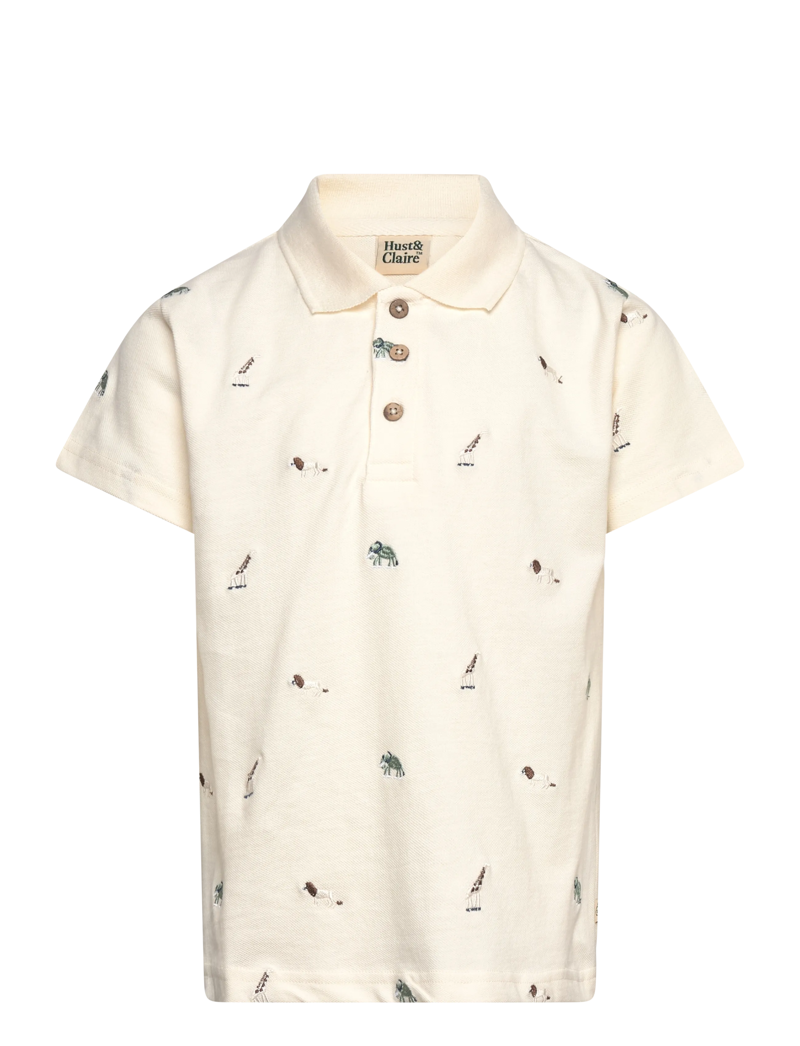 Hust & Claire HCAdrian Animal - Poloshirts - SNOW WHITE / cream