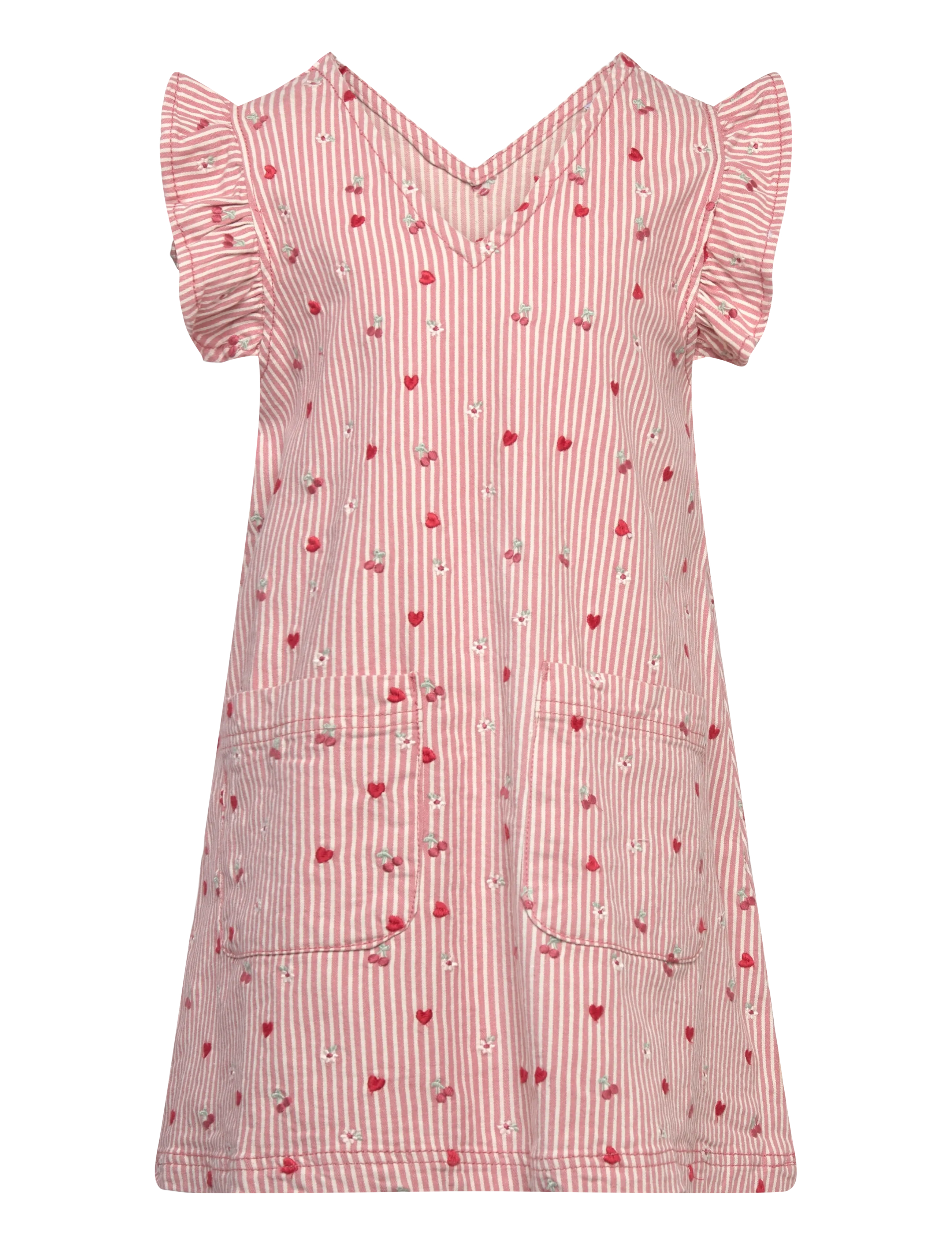 Hust & Claire HCKaroline Stripes - Kurzärmelige Freizeitkleider - SORBET / pink/rose