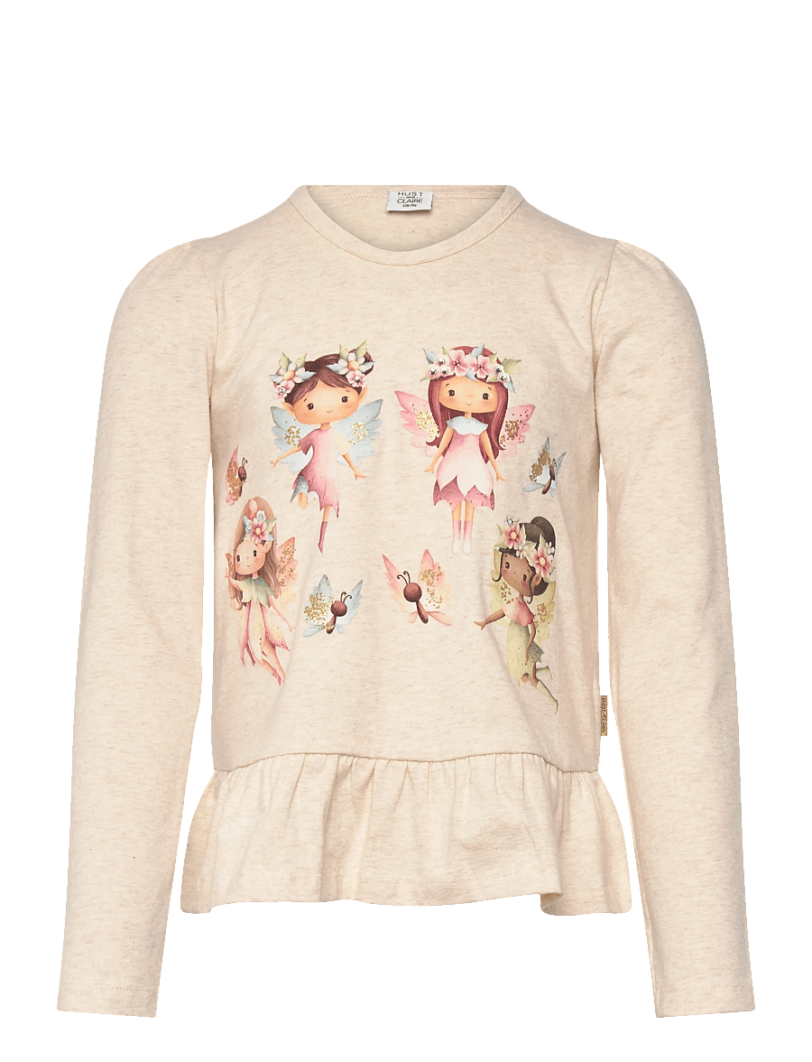 Hust & Claire - HCAlma Spring fairies - langerma bolir - wheat melange - 0