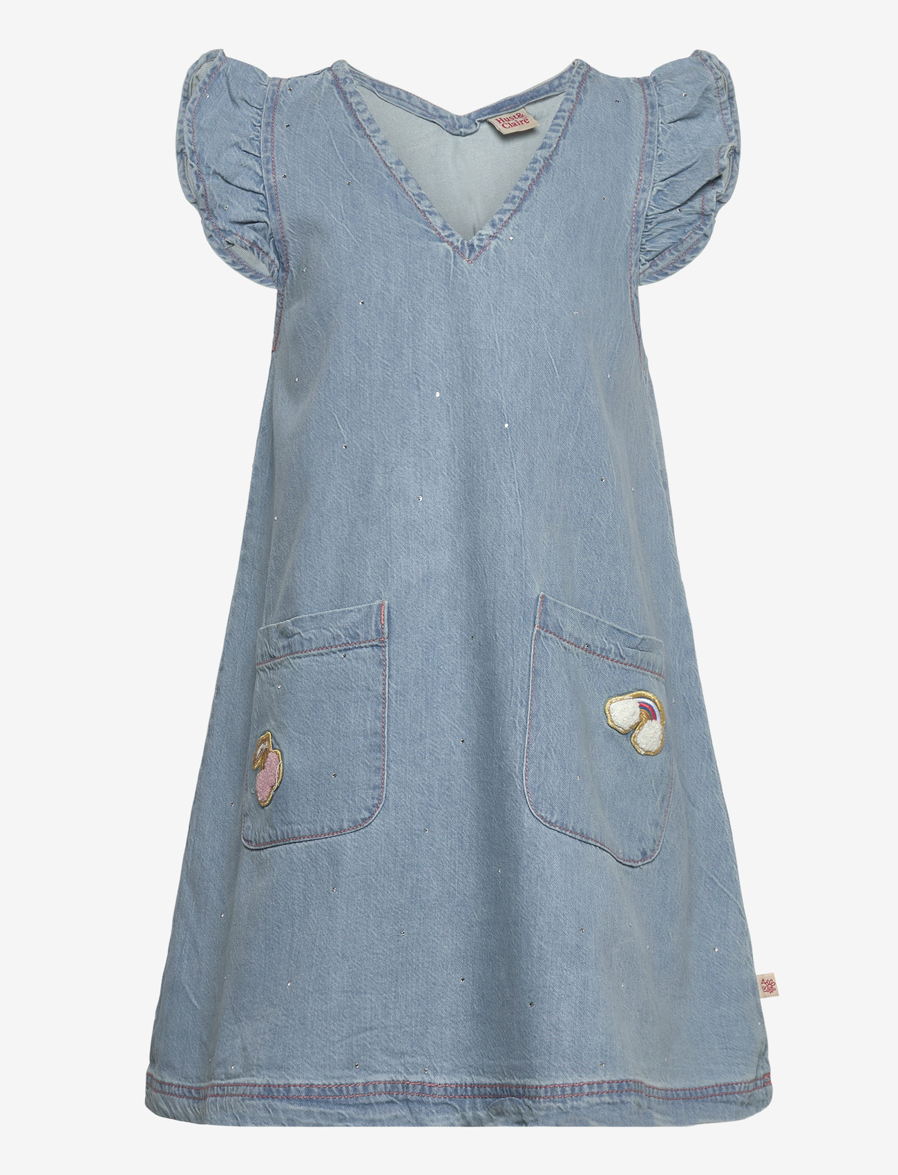 Hust & Claire - HCKaroline Sparkling - lühikeste varrukatega beebi kleidid - blue denim - 0